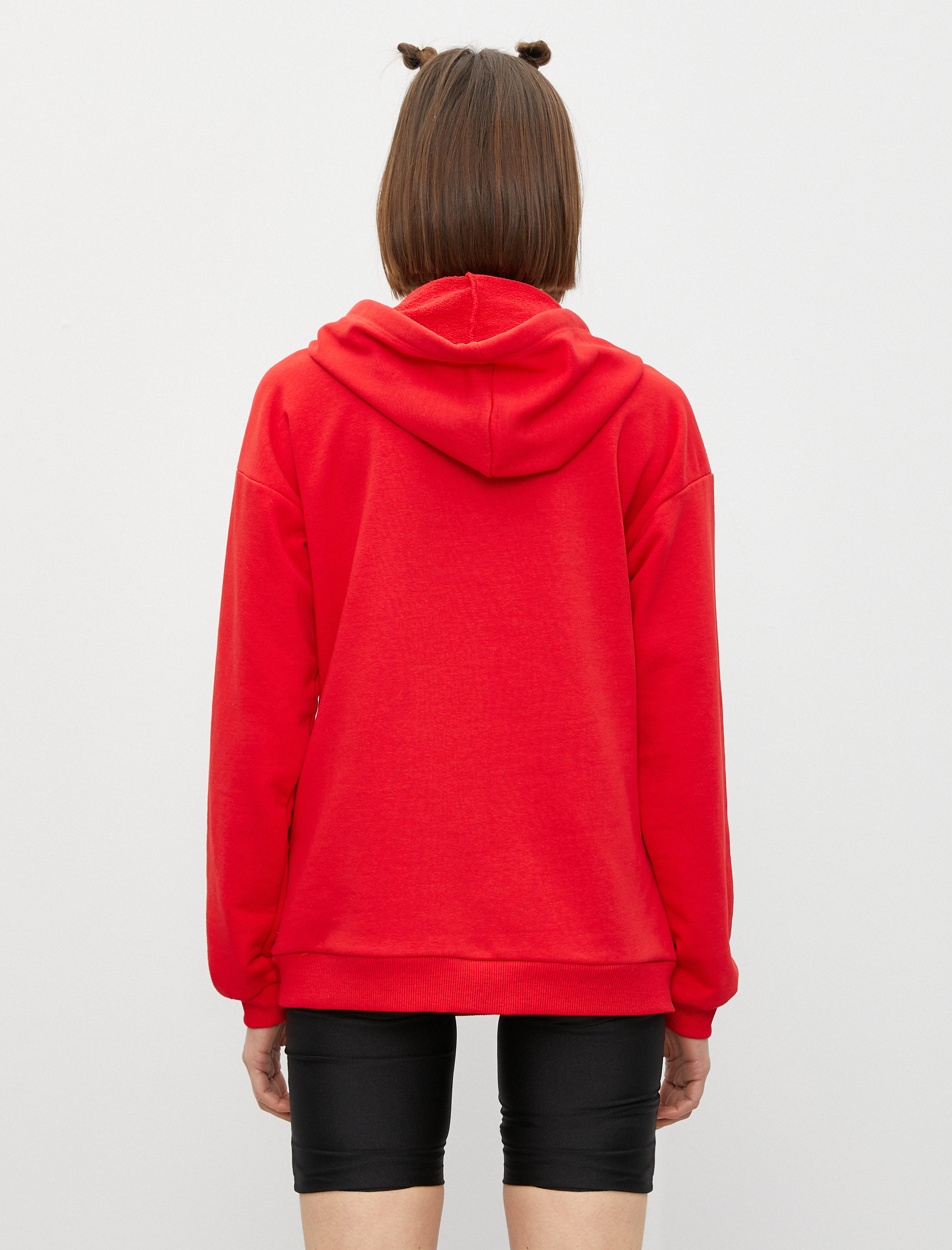   Kapüşonlu Slogan Baskılı Cepli Sweatshirt