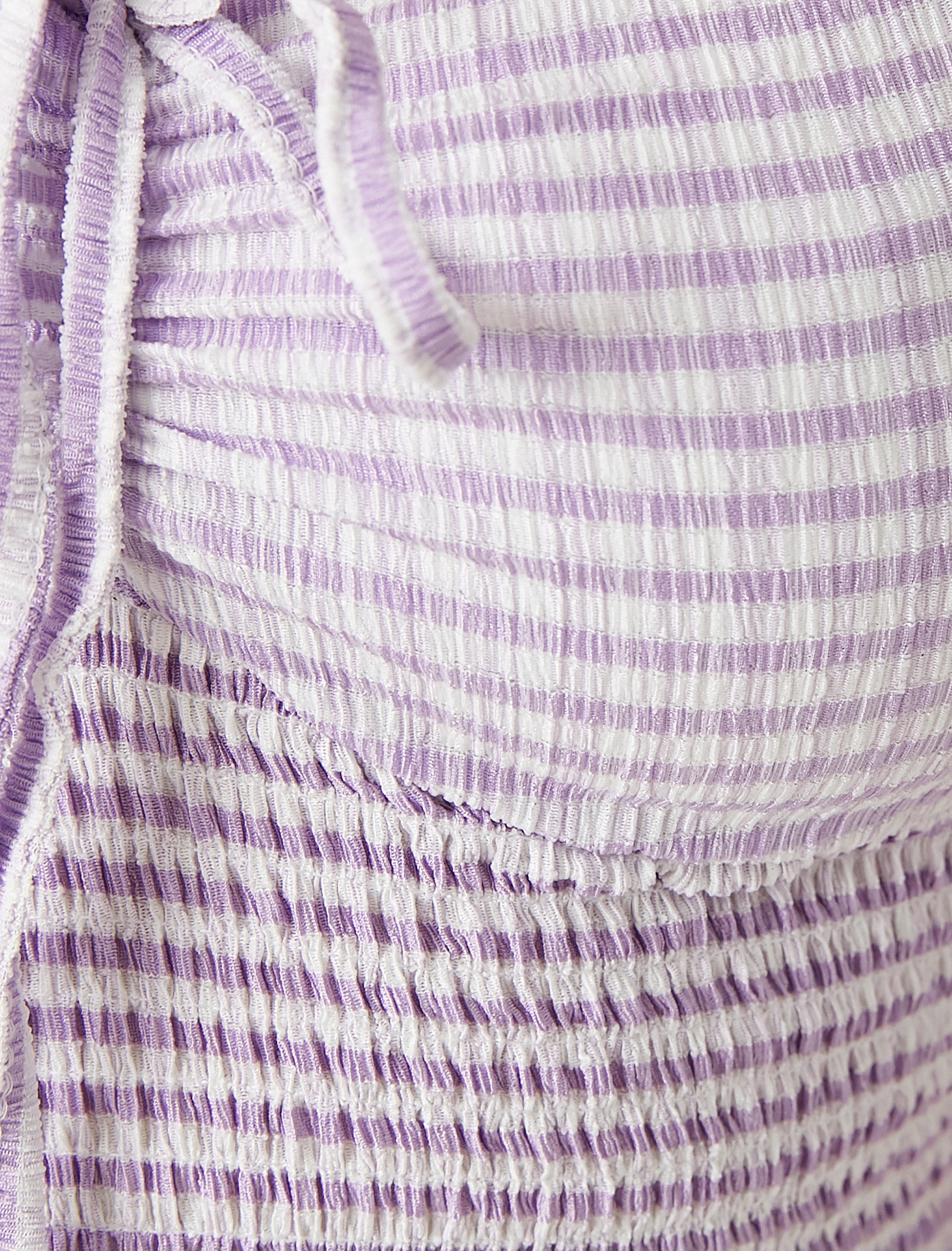   Kısa Kollu Çizgili Gipeli Bluz