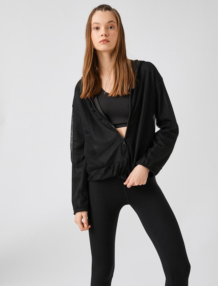  Fermuar Detaylı Spor Mont