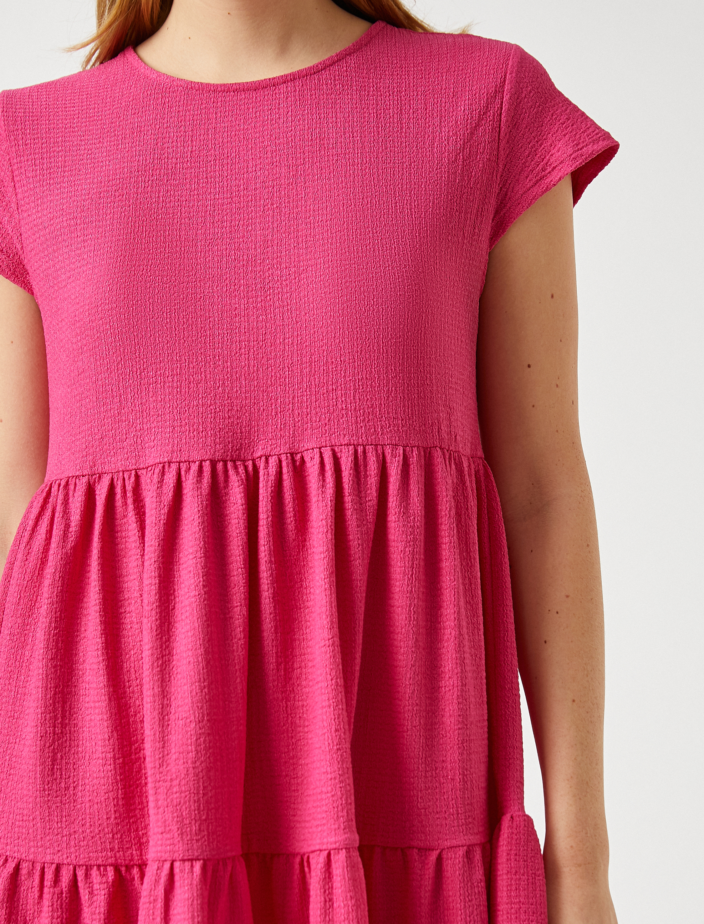   Fırfırlı Elbise Kısa Kollu