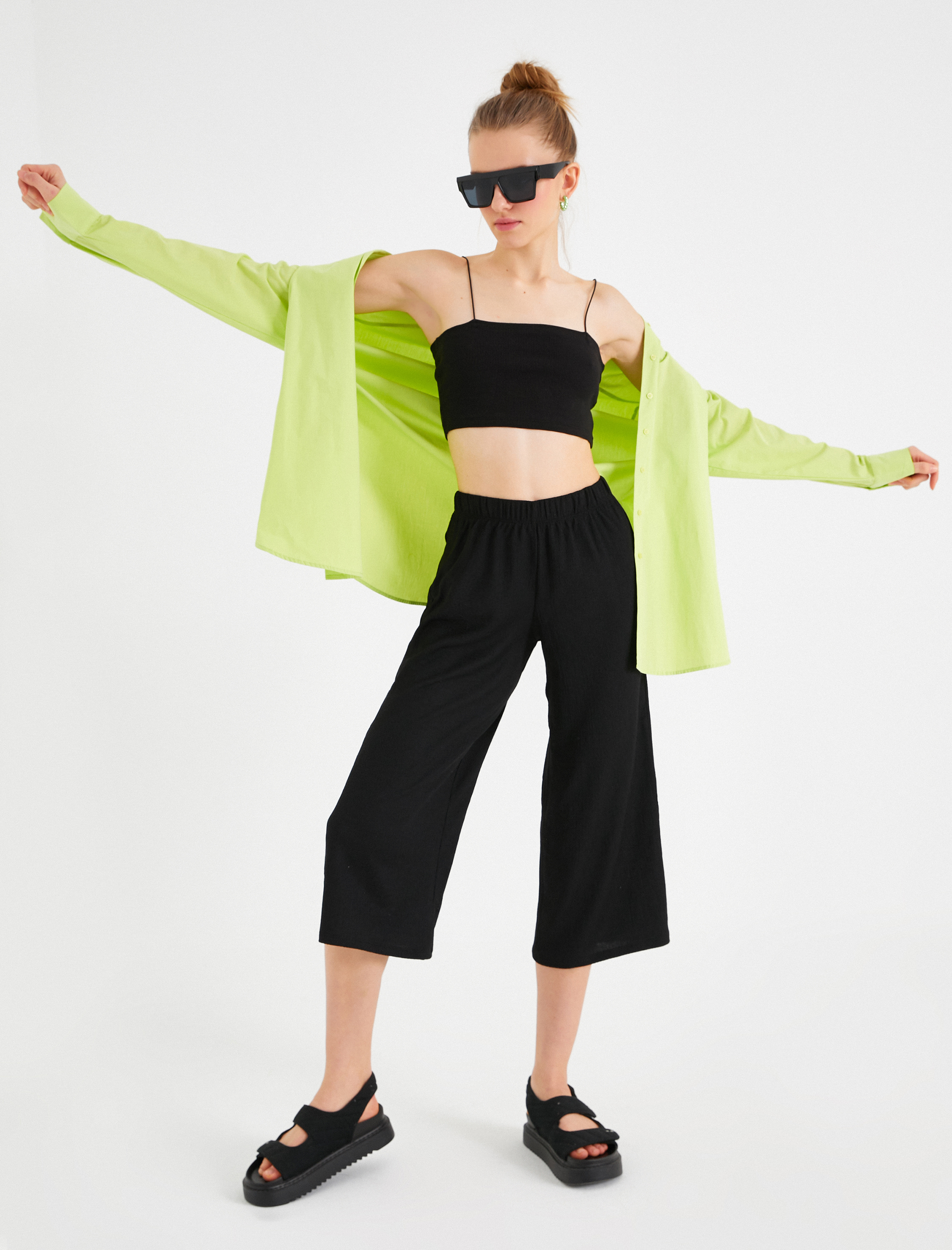   Beli Lastikli Geniş Paça Pantolon