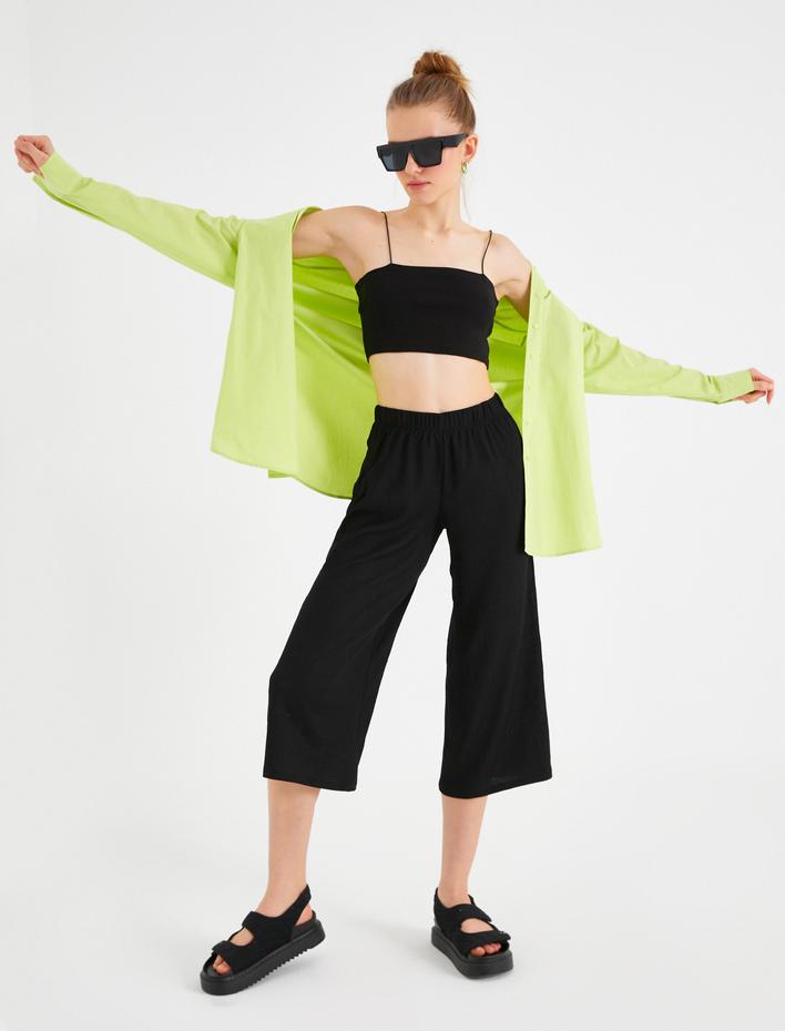  Beli Lastikli Geniş Paça Pantolon