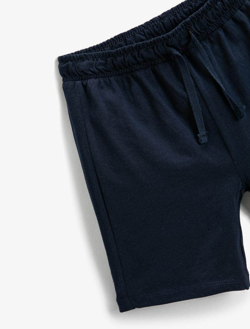 Erkek Çocuk Basic Şort Beli Bağcıklı
