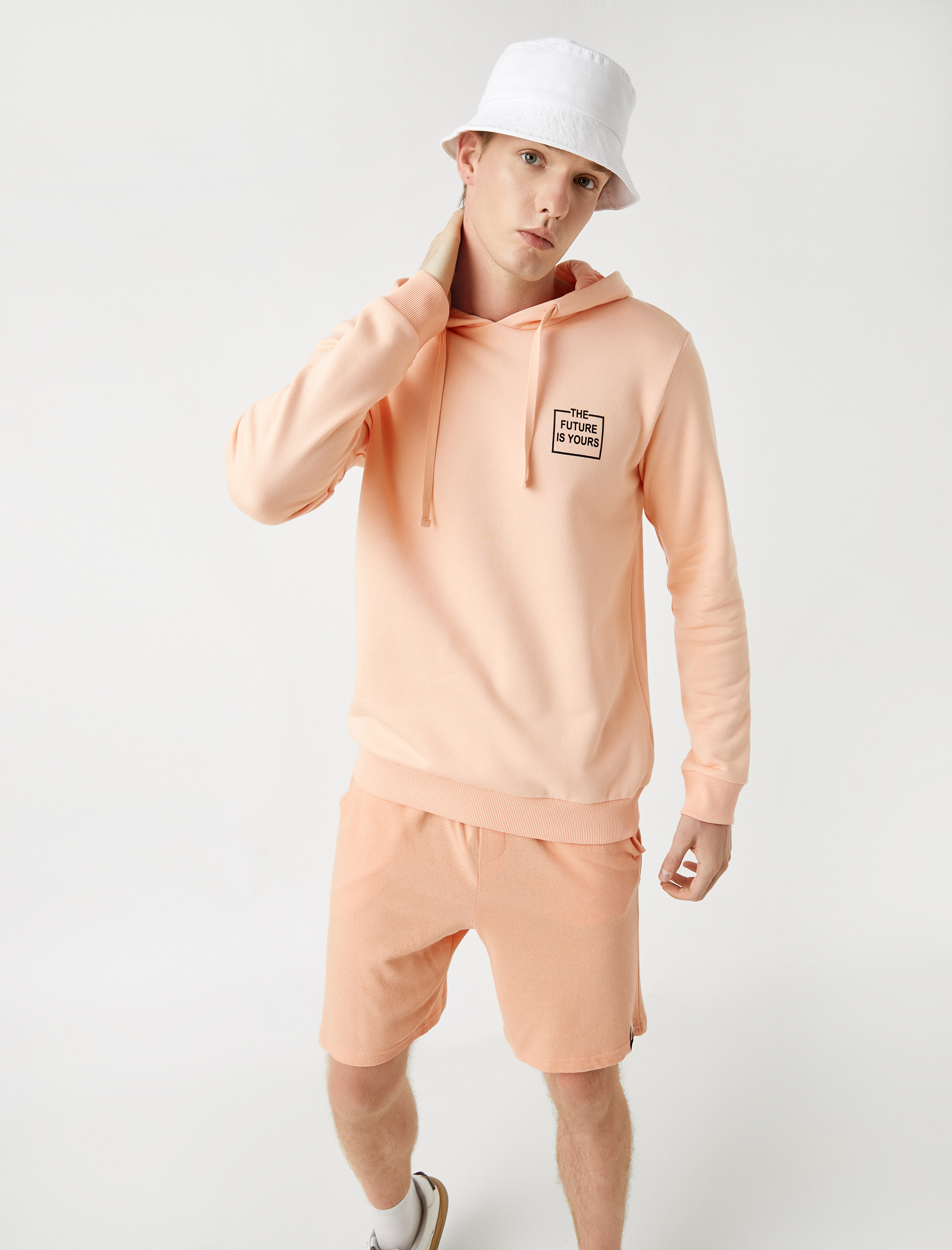   Sloganlı Kapüşonlu Sweatshirt Baskılı