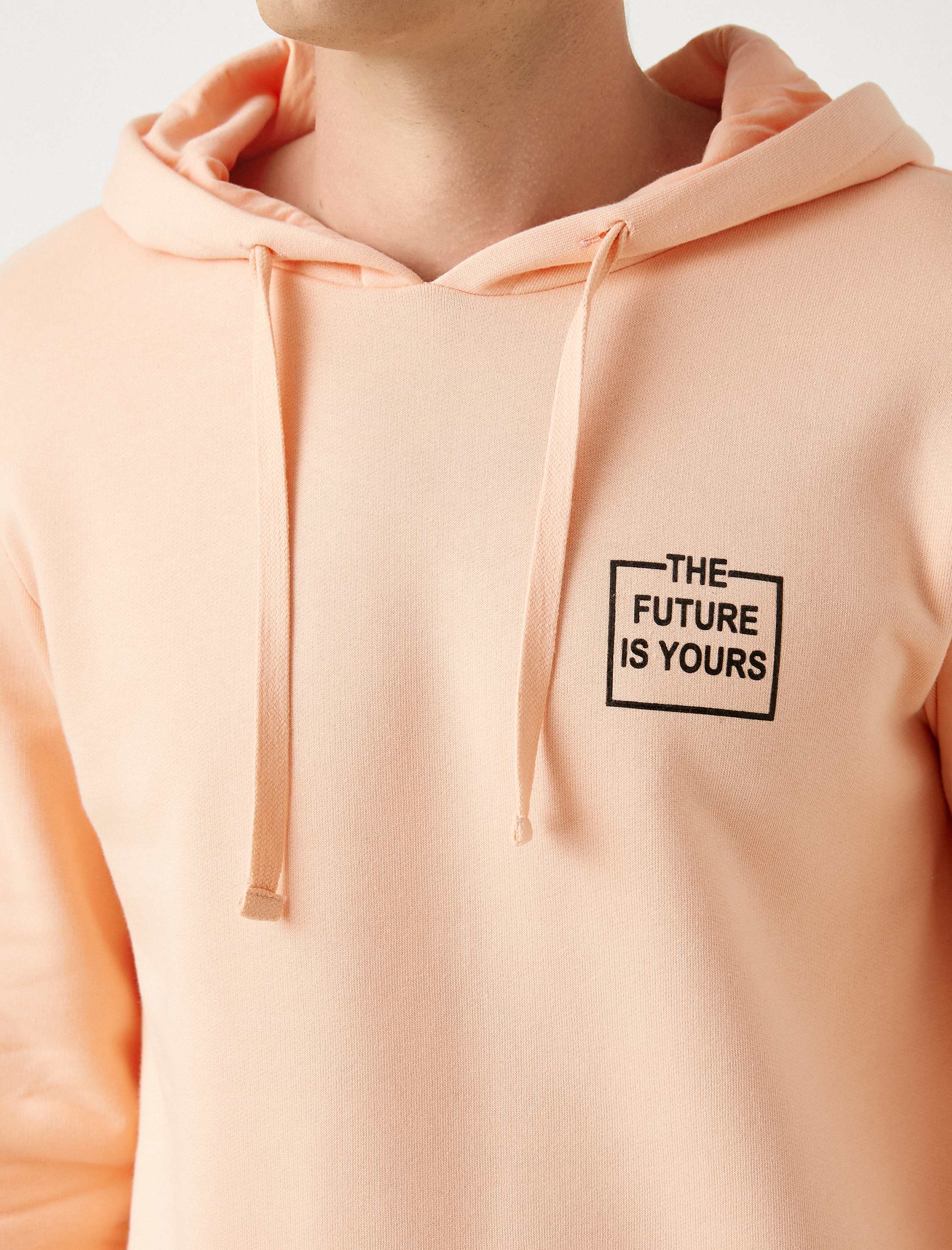   Sloganlı Kapüşonlu Sweatshirt Baskılı