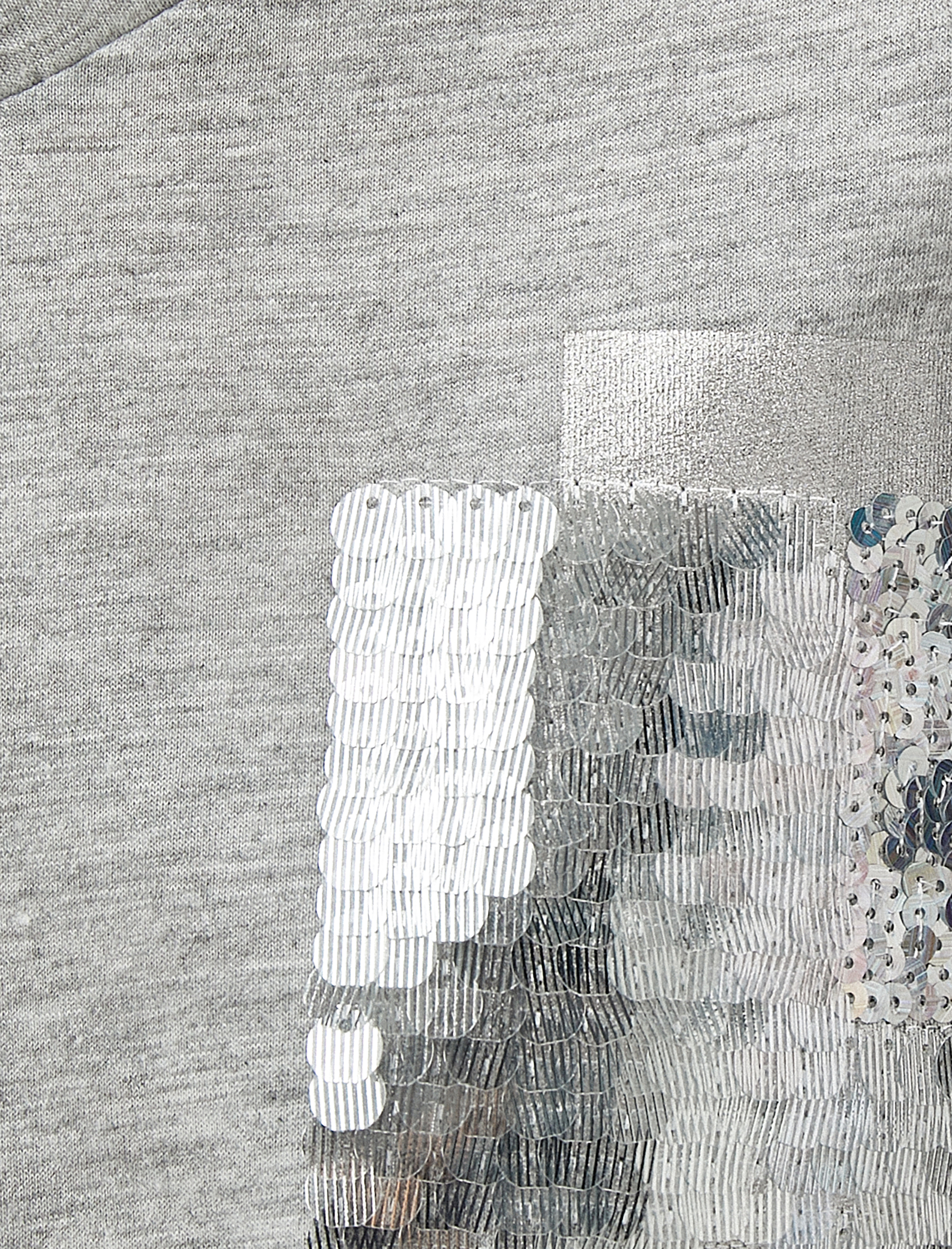   Payetli Tişört Simli Cep Detaylı V Yaka Kısa Kollu