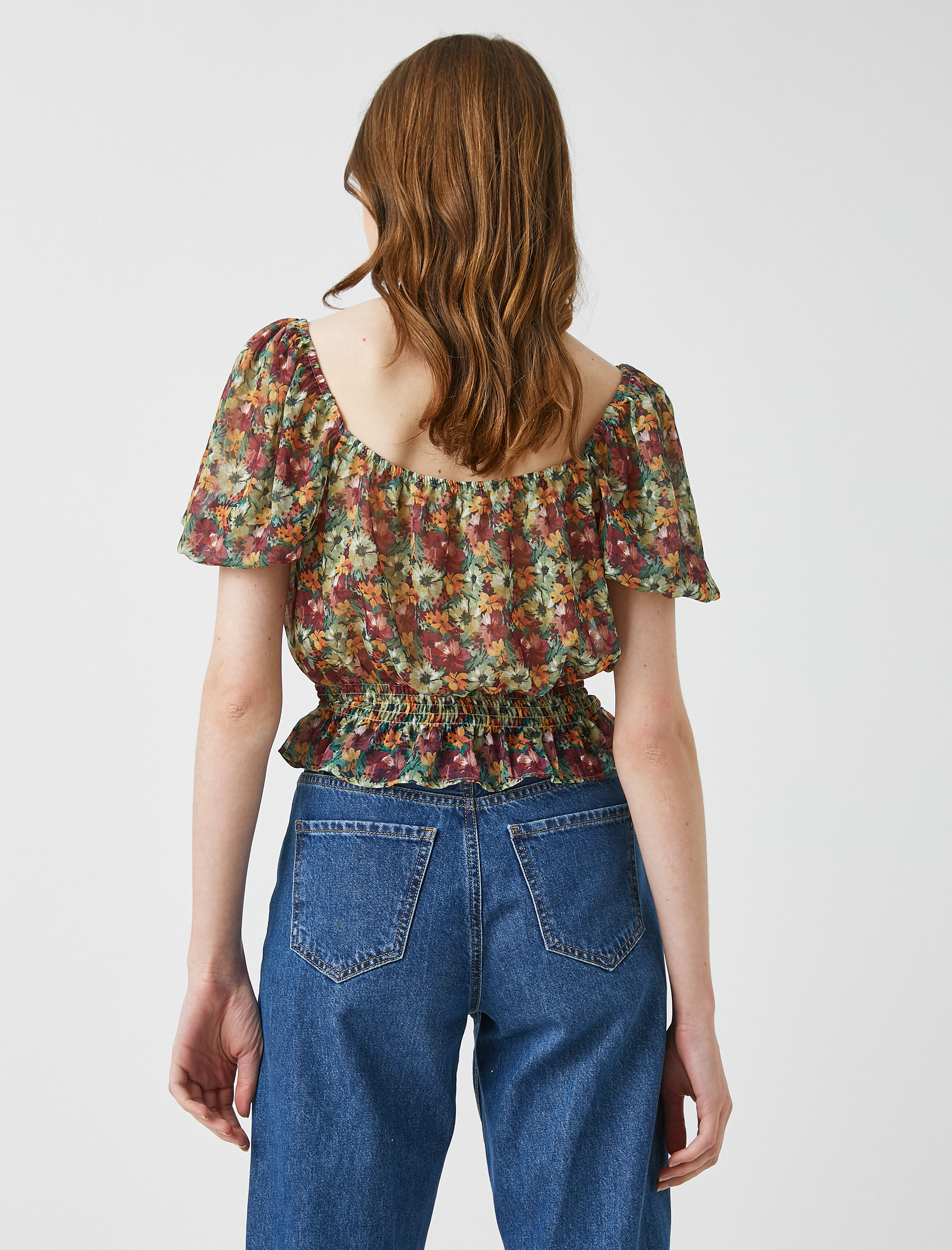   Crop Bluz Çiçekli