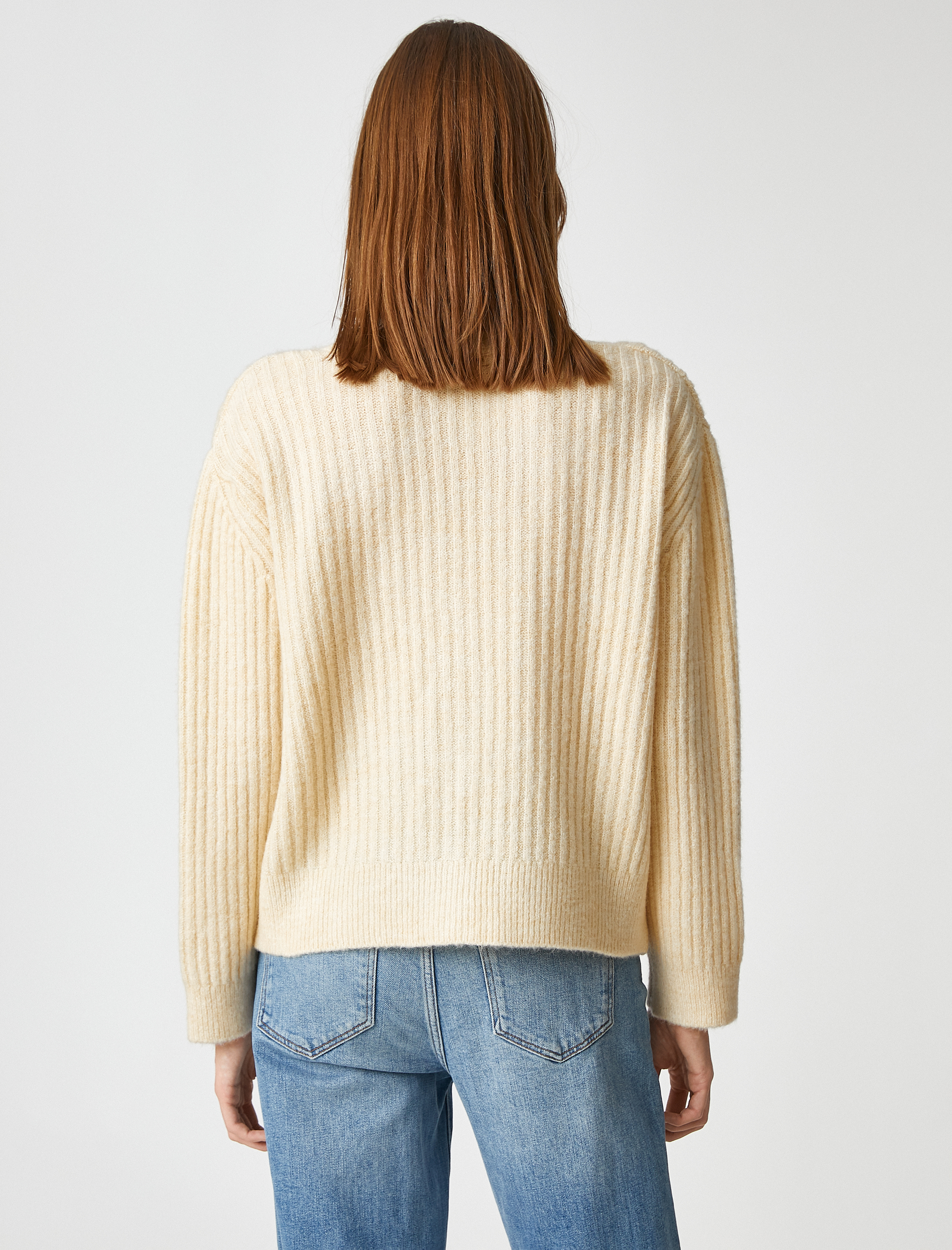   Düğmeli Ribanalı Triko Hırka