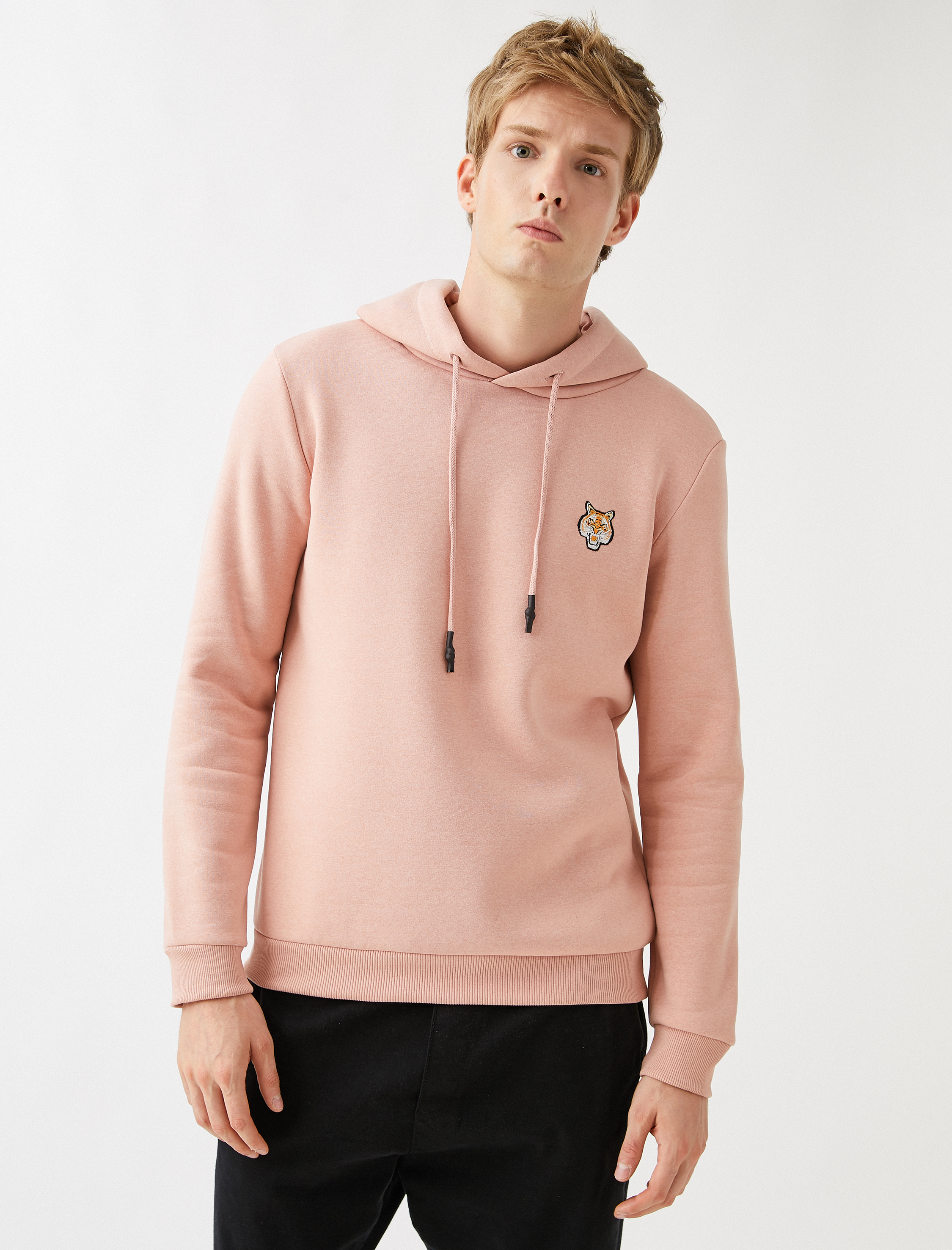   Kaplan Nakışlı Sweatshirt Kapüşonlu