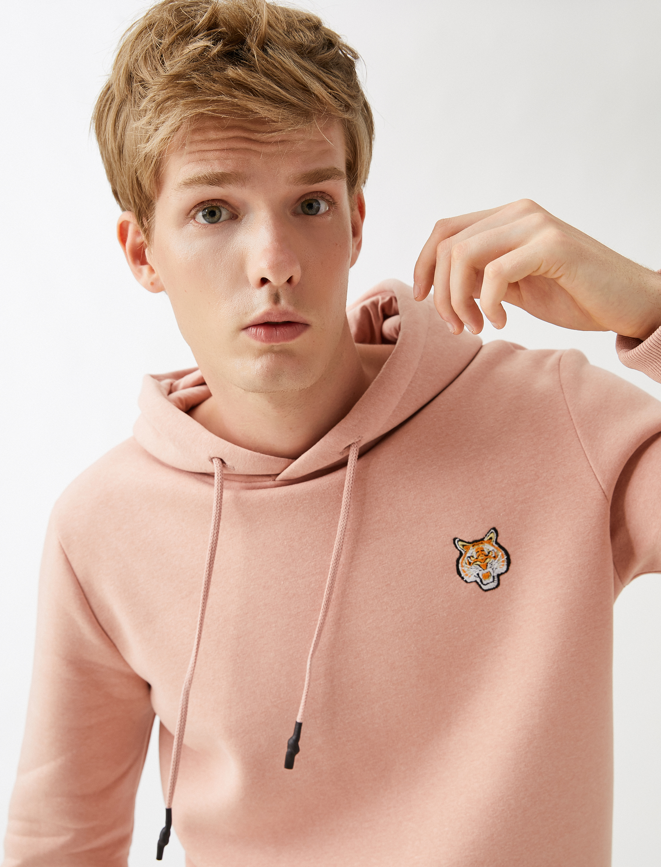   Kaplan Nakışlı Sweatshirt Kapüşonlu