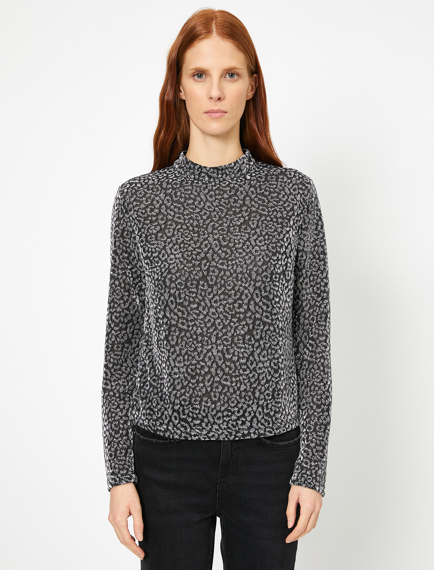   Leopar Desenli Abiye Bluz