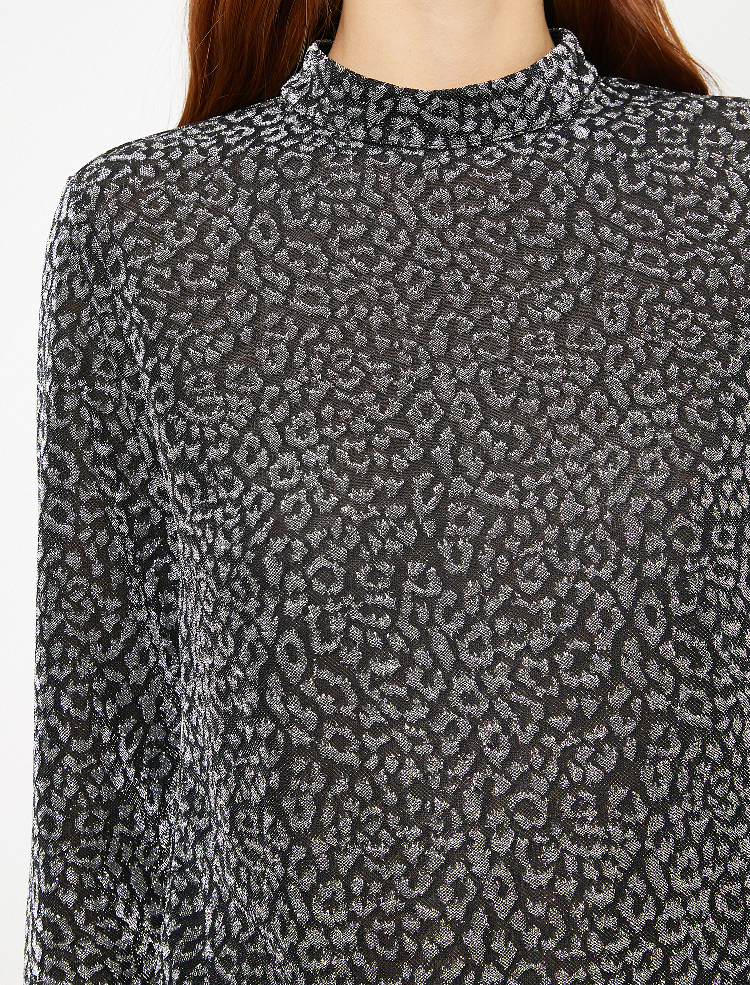   Leopar Desenli Abiye Bluz