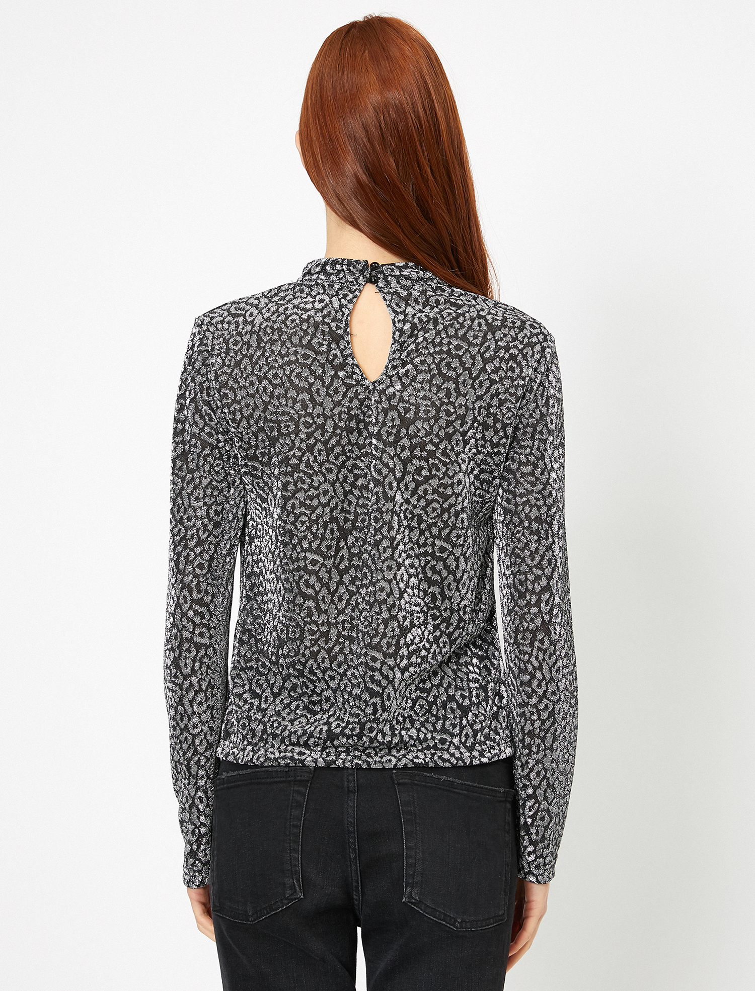   Leopar Desenli Abiye Bluz