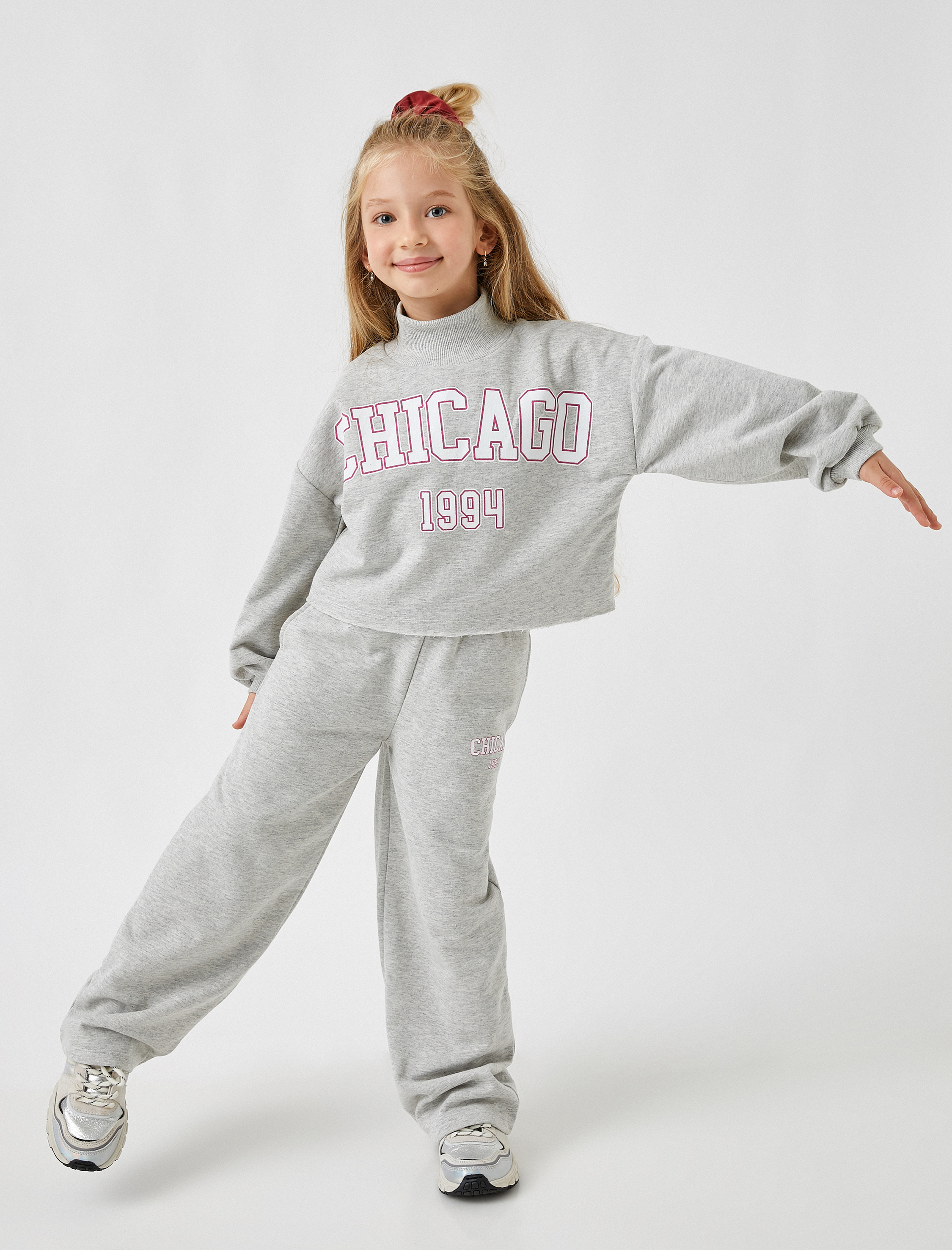  Kız Çocuk Geniş Paça Eşofman Altı