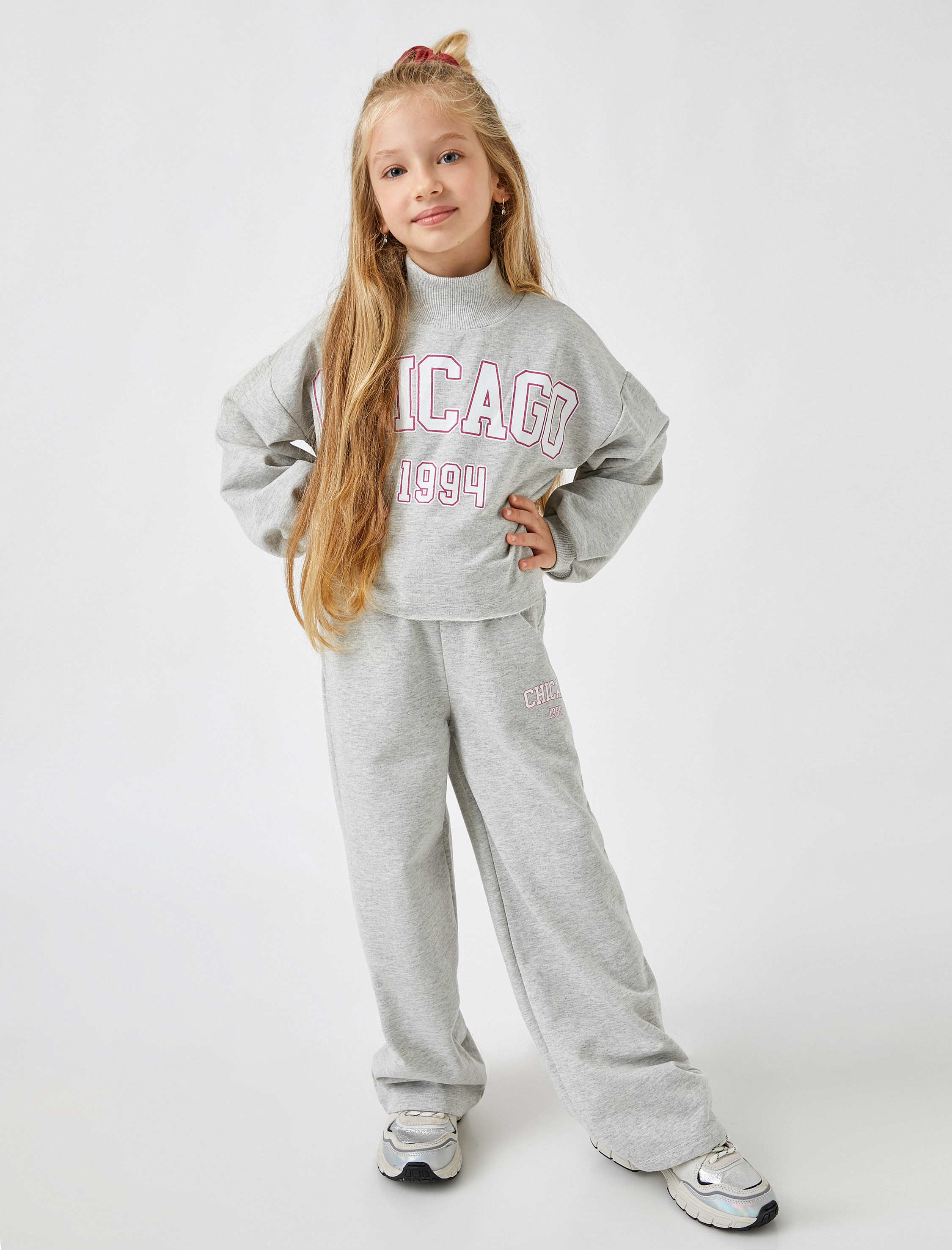  Kız Çocuk Geniş Paça Eşofman Altı