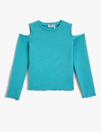 Pencere Detaylı Uzun Kollu Tişört