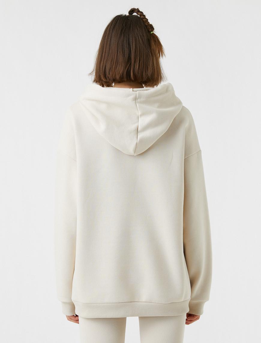   Şal Yaka Kanguru Cepli Sweatshirt