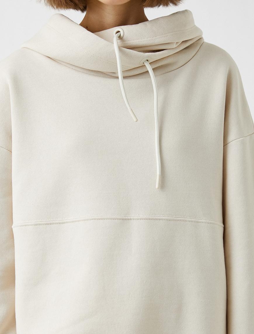   Şal Yaka Kanguru Cepli Sweatshirt