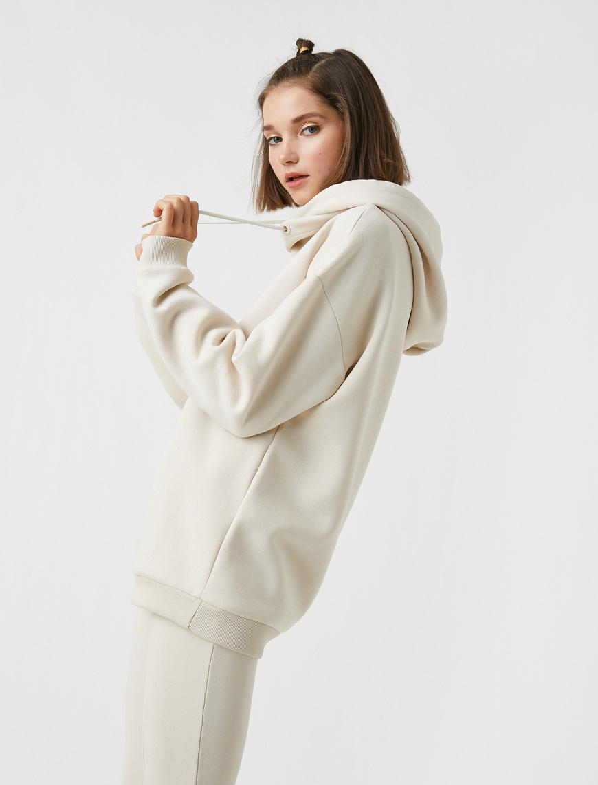  Şal Yaka Kanguru Cepli Sweatshirt