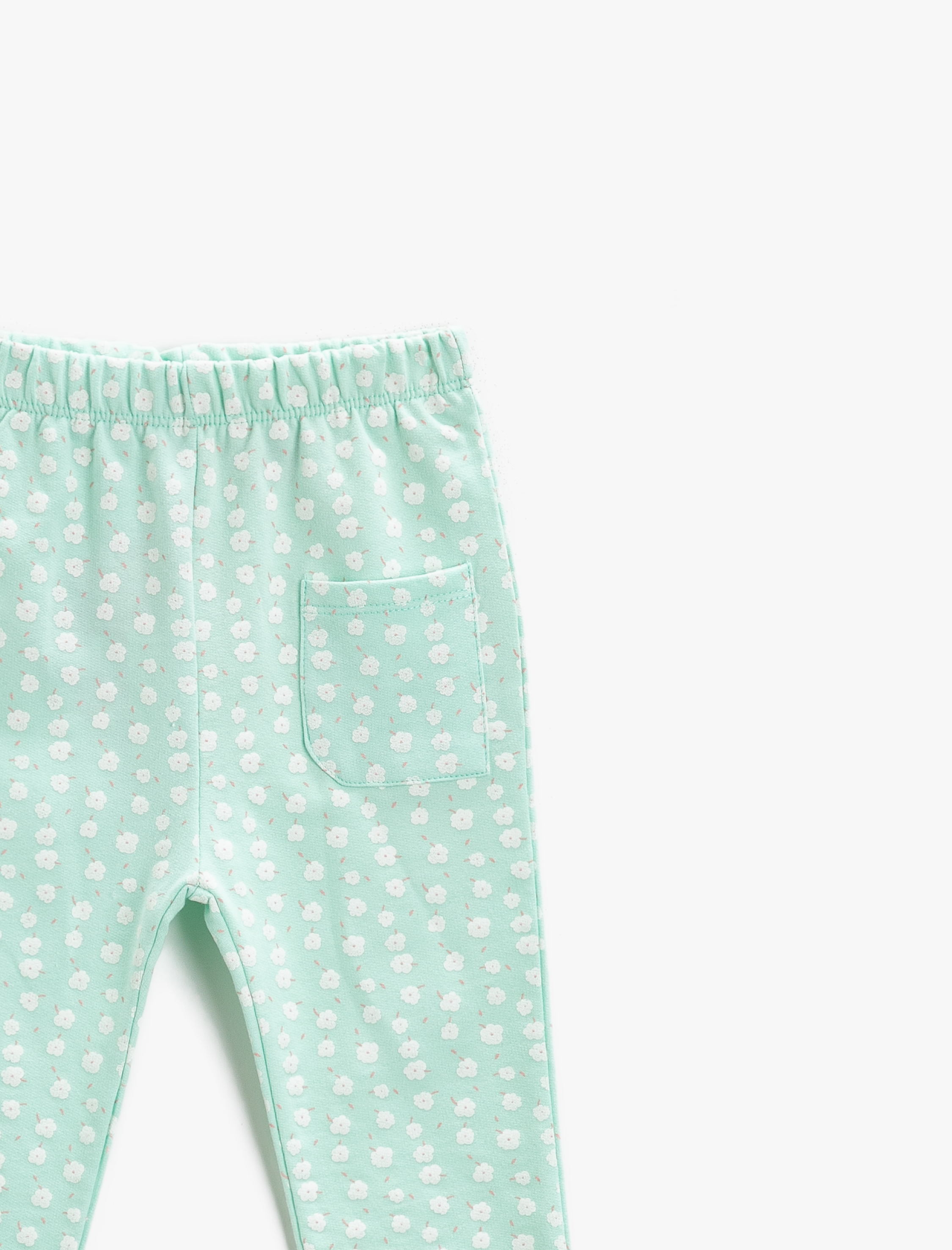  Kız Bebek Çiçekli Jogger Eşofman Altı Pamuklu