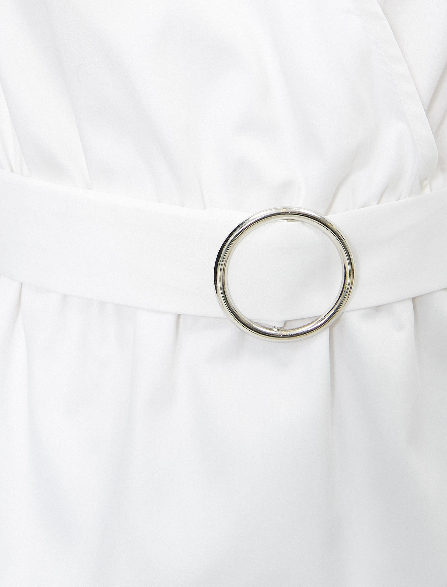   Kemer Detaylı Poplin Bluz