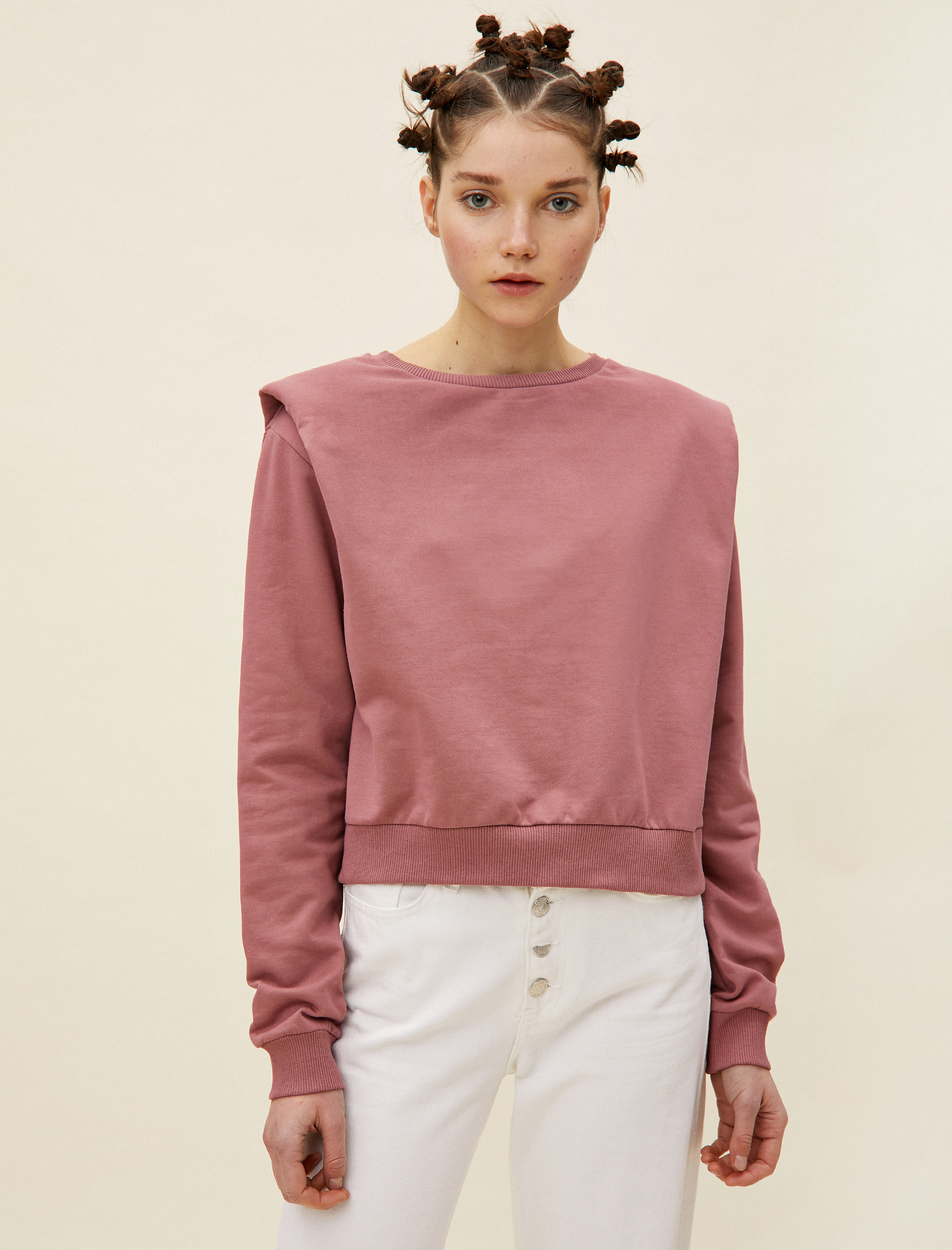 Vatkalı Bisiklet Yaka Sweatshirt