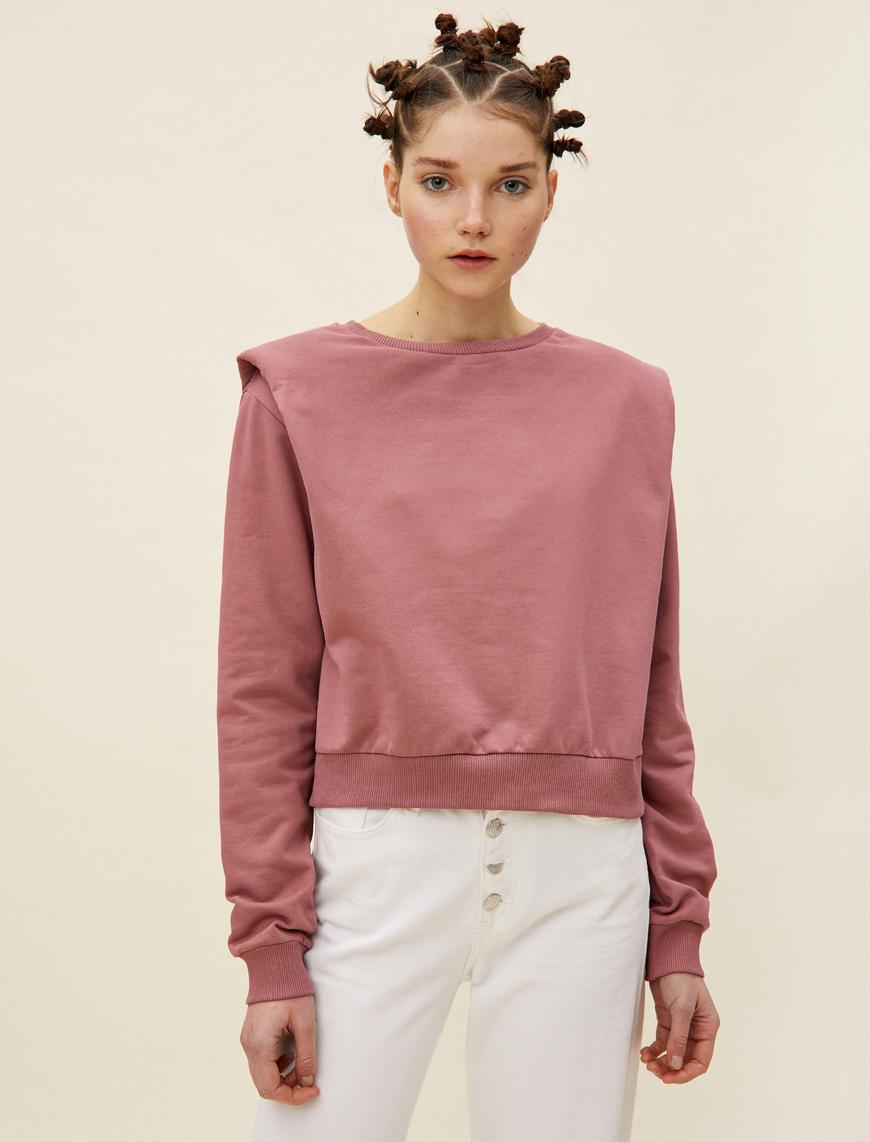   Vatkalı Bisiklet Yaka Sweatshirt