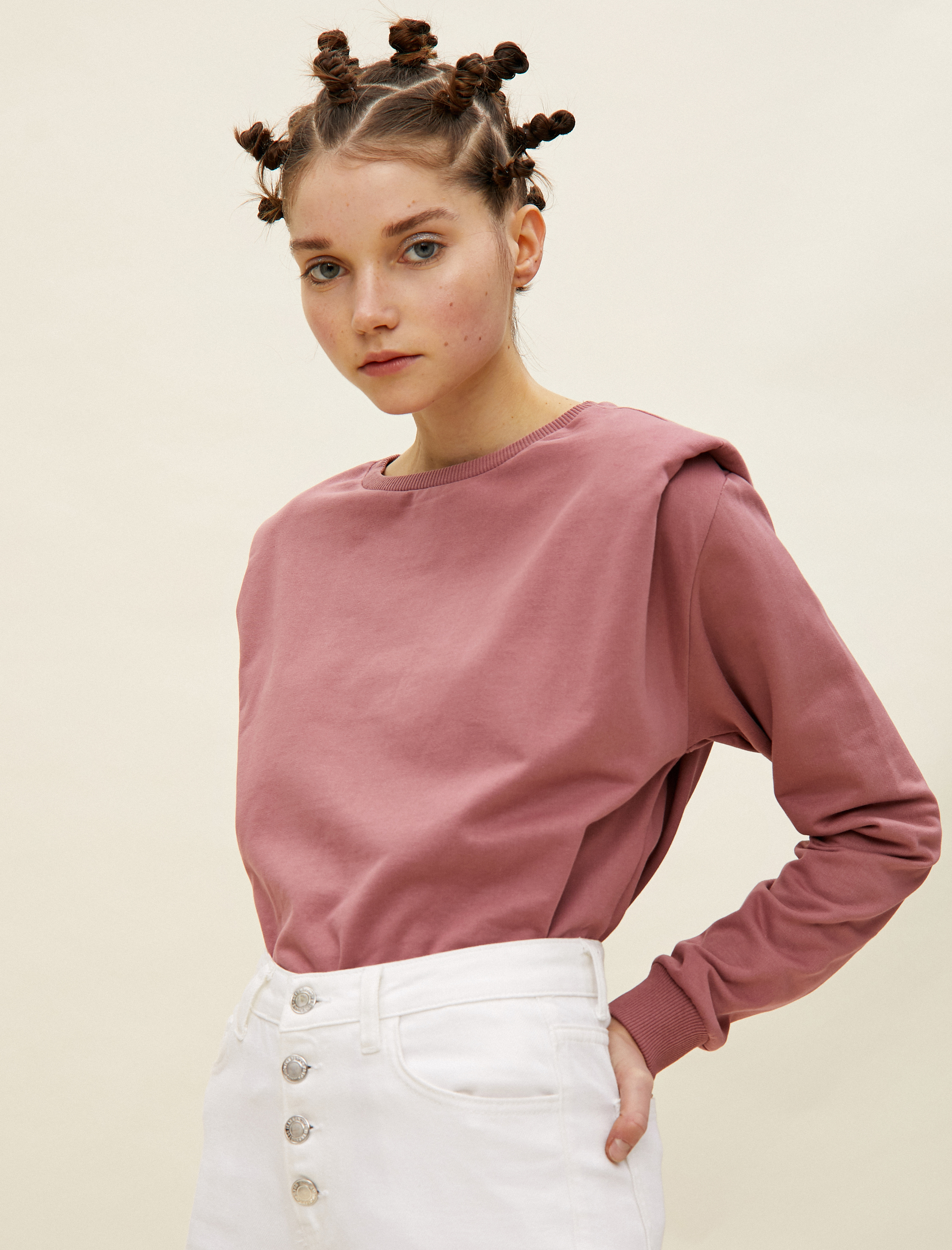 Vatkalı Bisiklet Yaka Sweatshirt