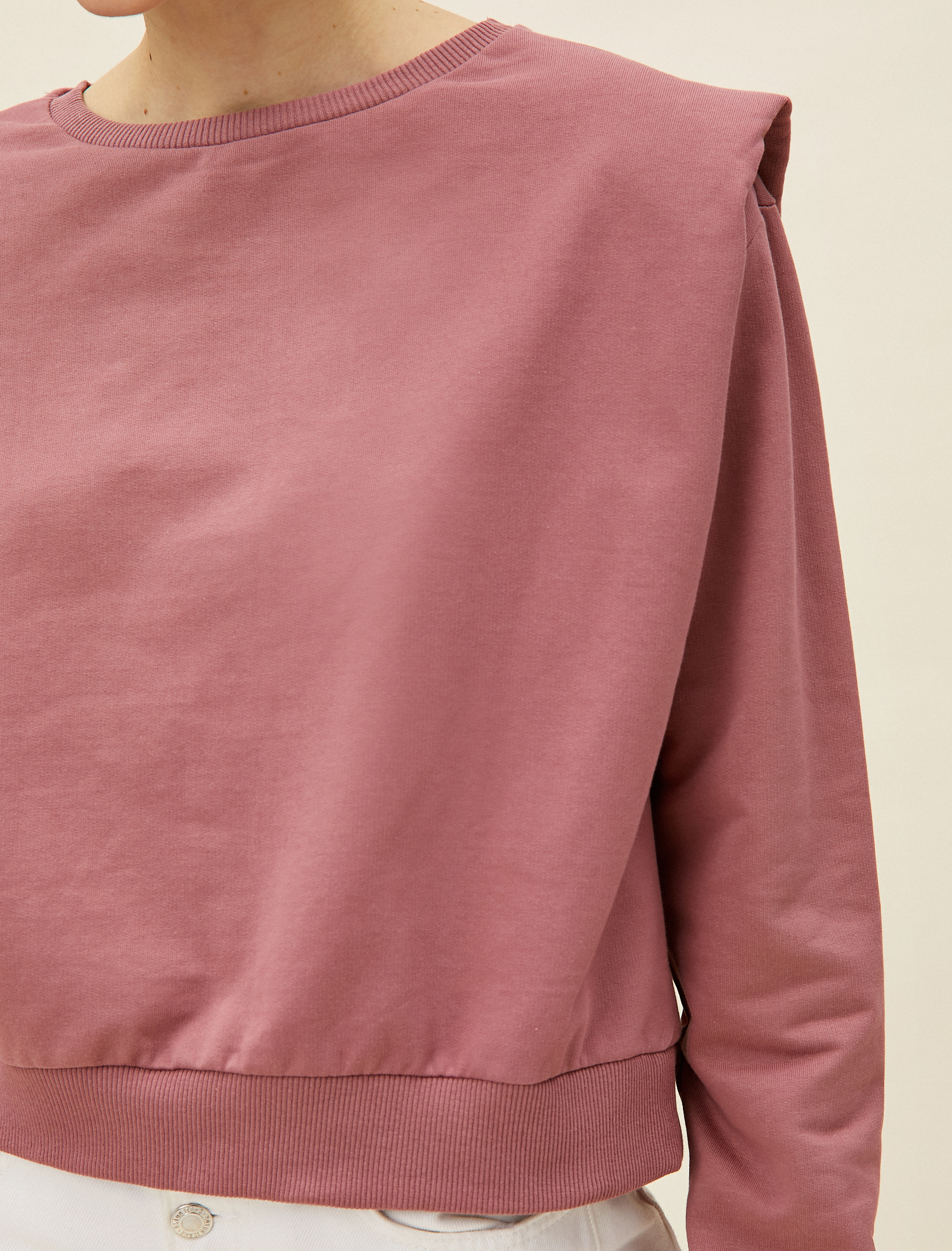 Vatkalı Bisiklet Yaka Sweatshirt