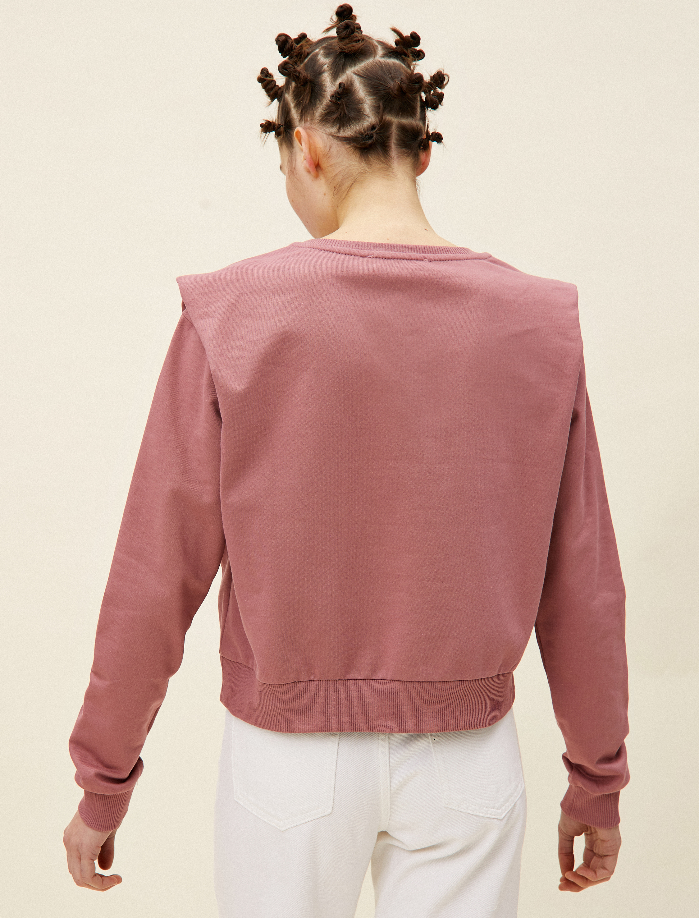 Vatkalı Bisiklet Yaka Sweatshirt