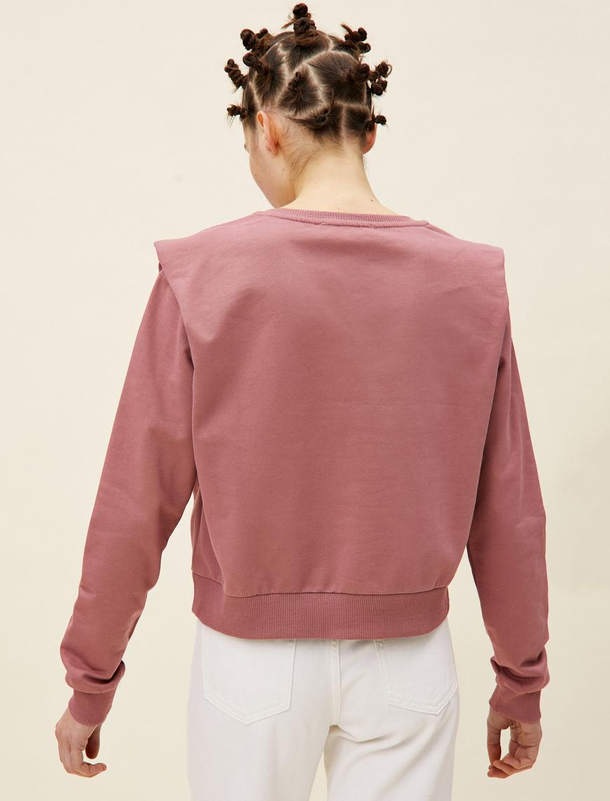   Vatkalı Bisiklet Yaka Sweatshirt
