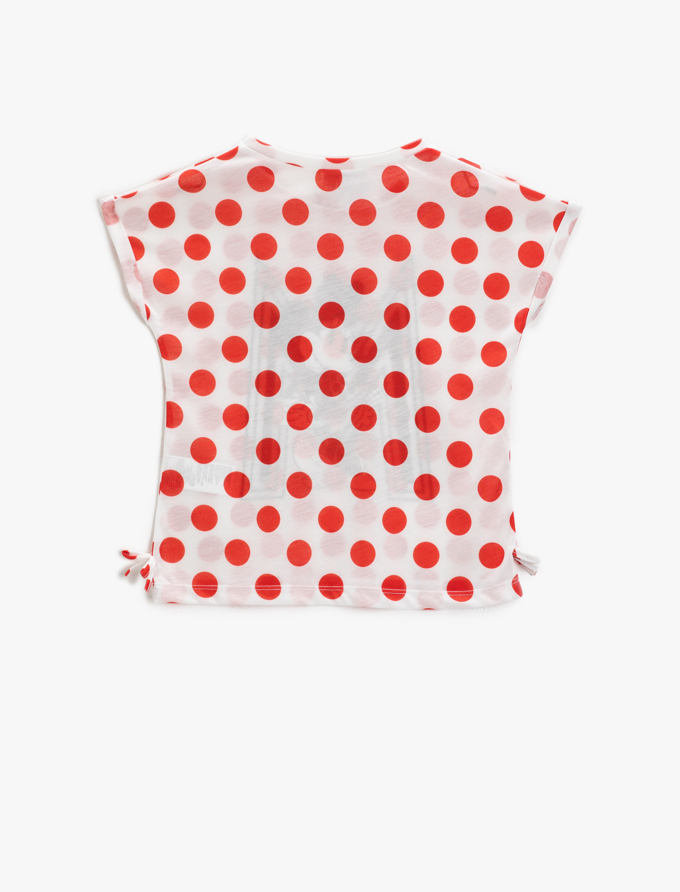  Kız Çocuk Mickey Mouse Baskılı Puantiyeli Tişört