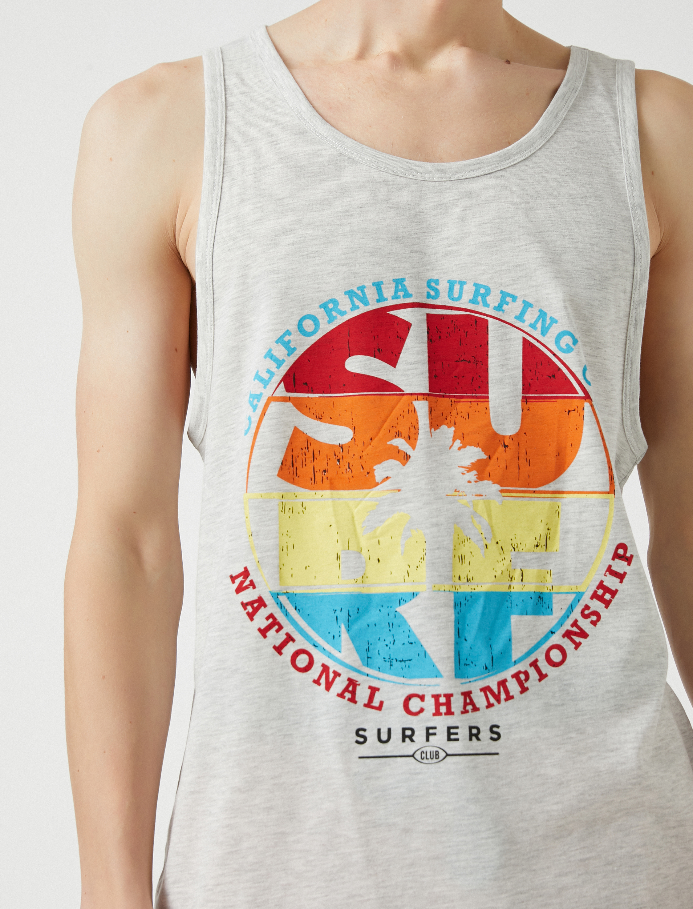 Sörf Baskılı Kolsuz Tişört