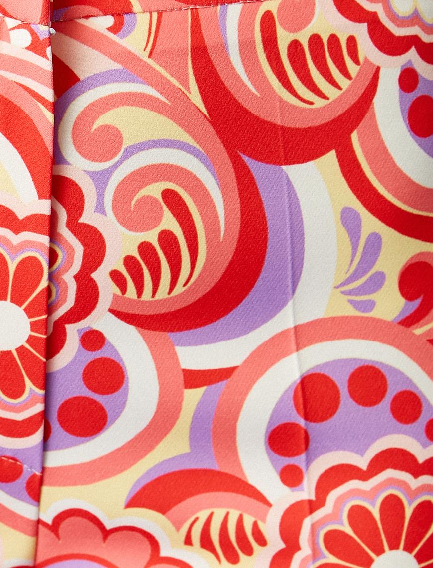   Çiçekli Crop Pantolon