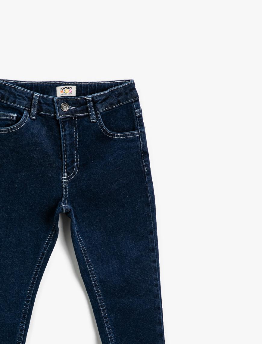  Erkek Çocuk Kot Pantolon Pamuklu Cepli - Regular Jean