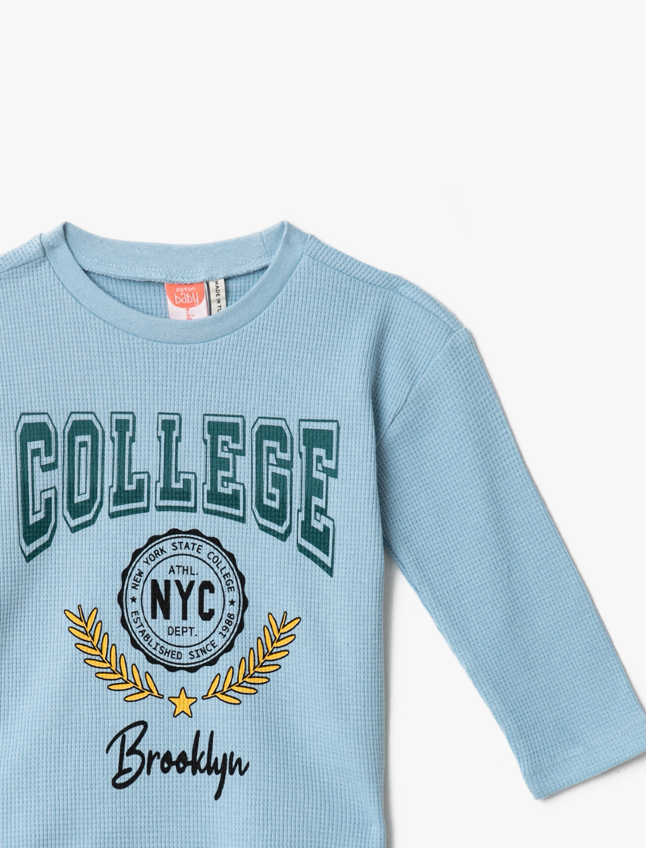  Erkek Bebek Yazılı Baskılı Tişört Pamuklu