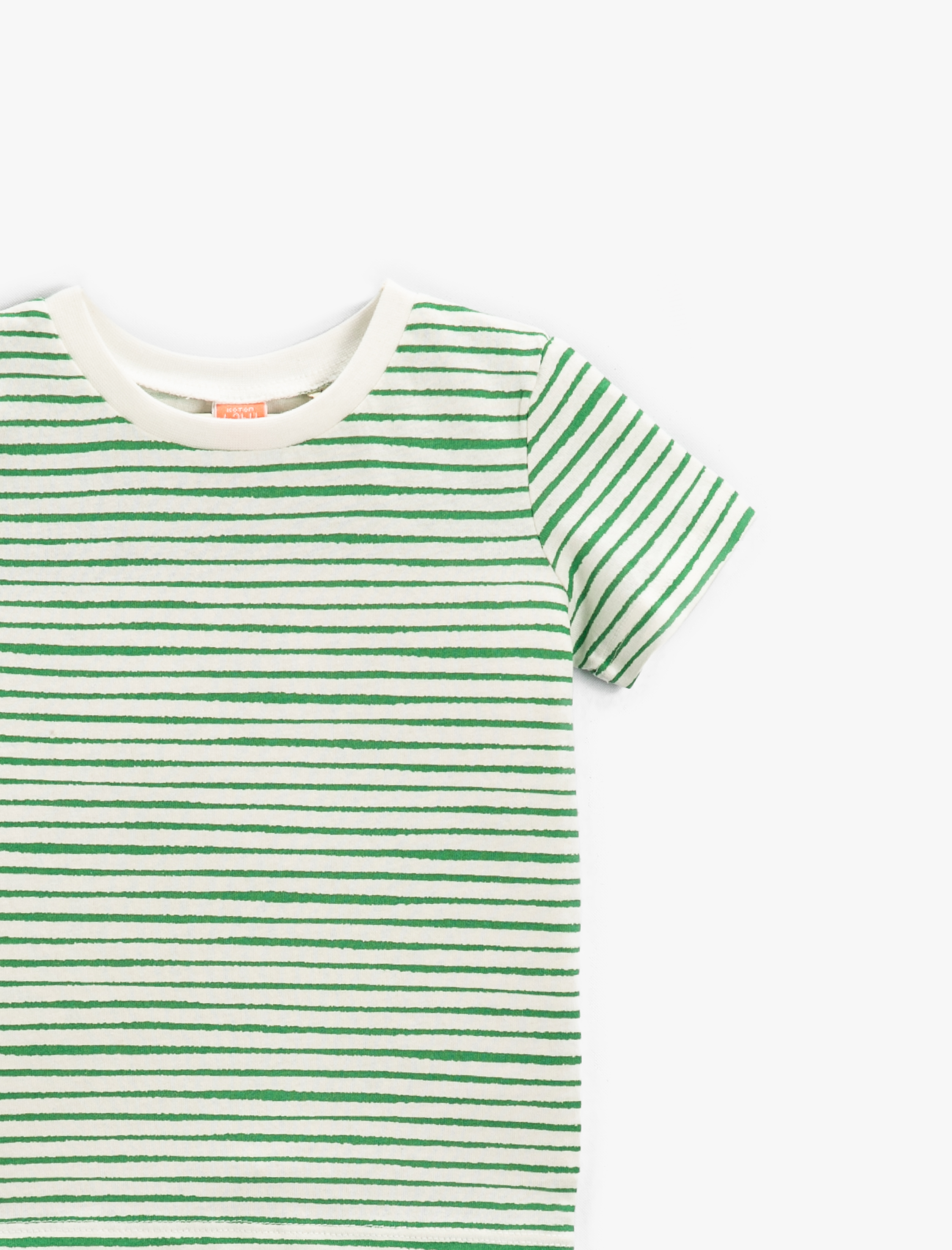  Erkek Bebek Çizgili Kısa Kollu Tişört Pamuklu