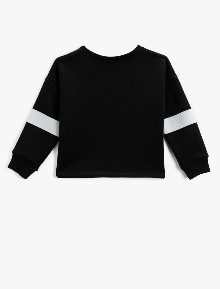 Kız Çocuk Minnie Mouse Lisanslı Baskılı Sweatshirt Pullu Uzun Kollu