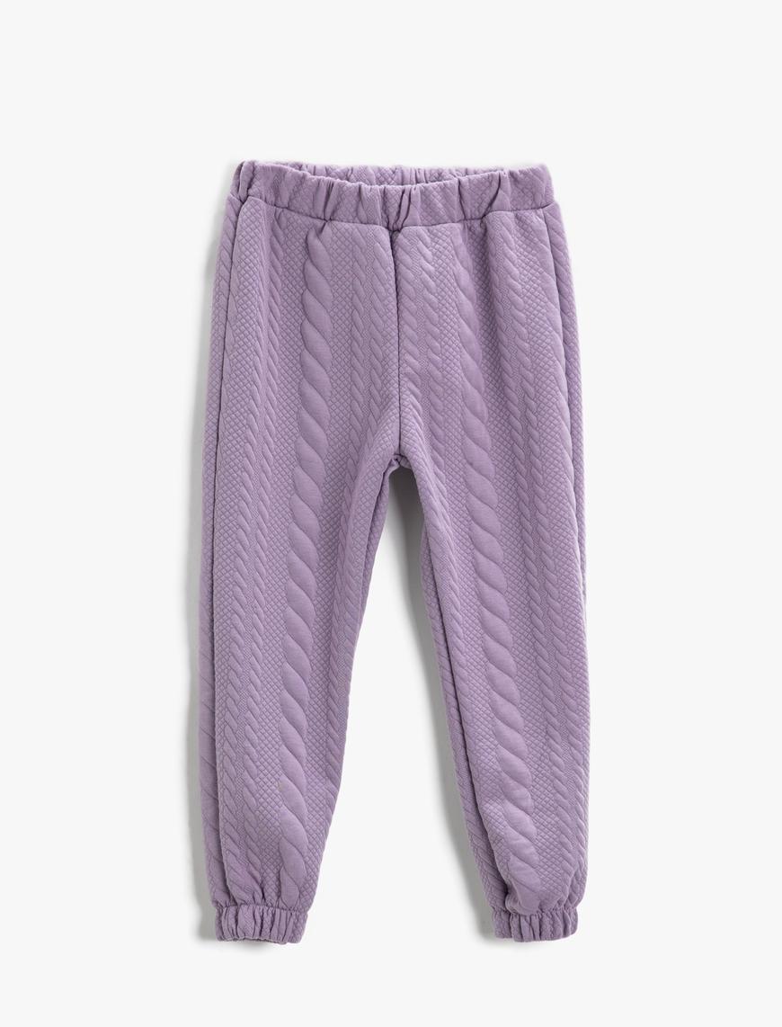  Kız Çocuk Basic Eşofman Altı Jogger Dokulu