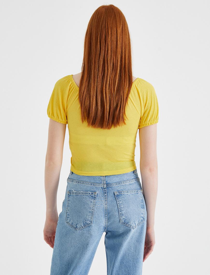   Crop Tişört Büzgülü