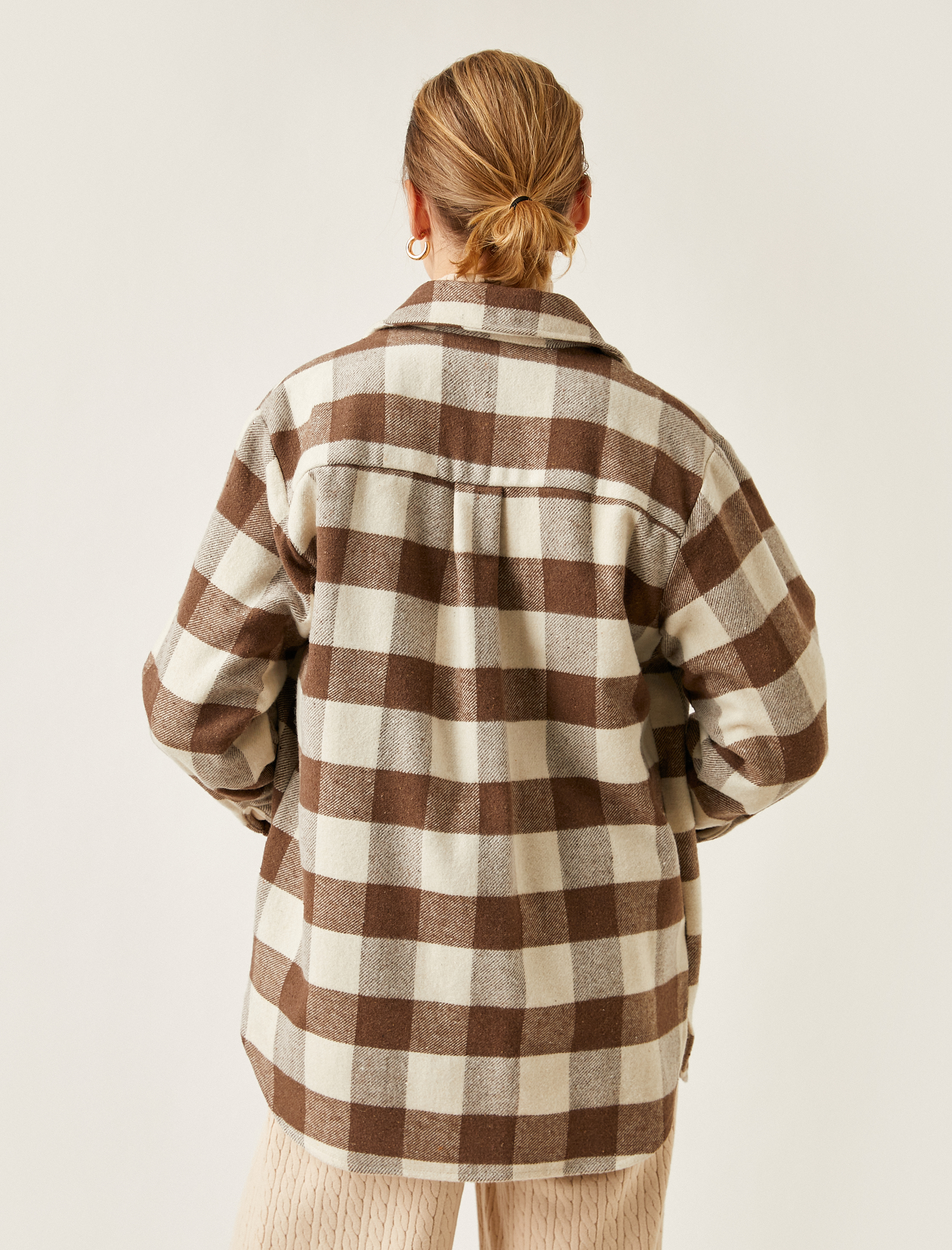   Kareli Oversize Gömlek Ceket