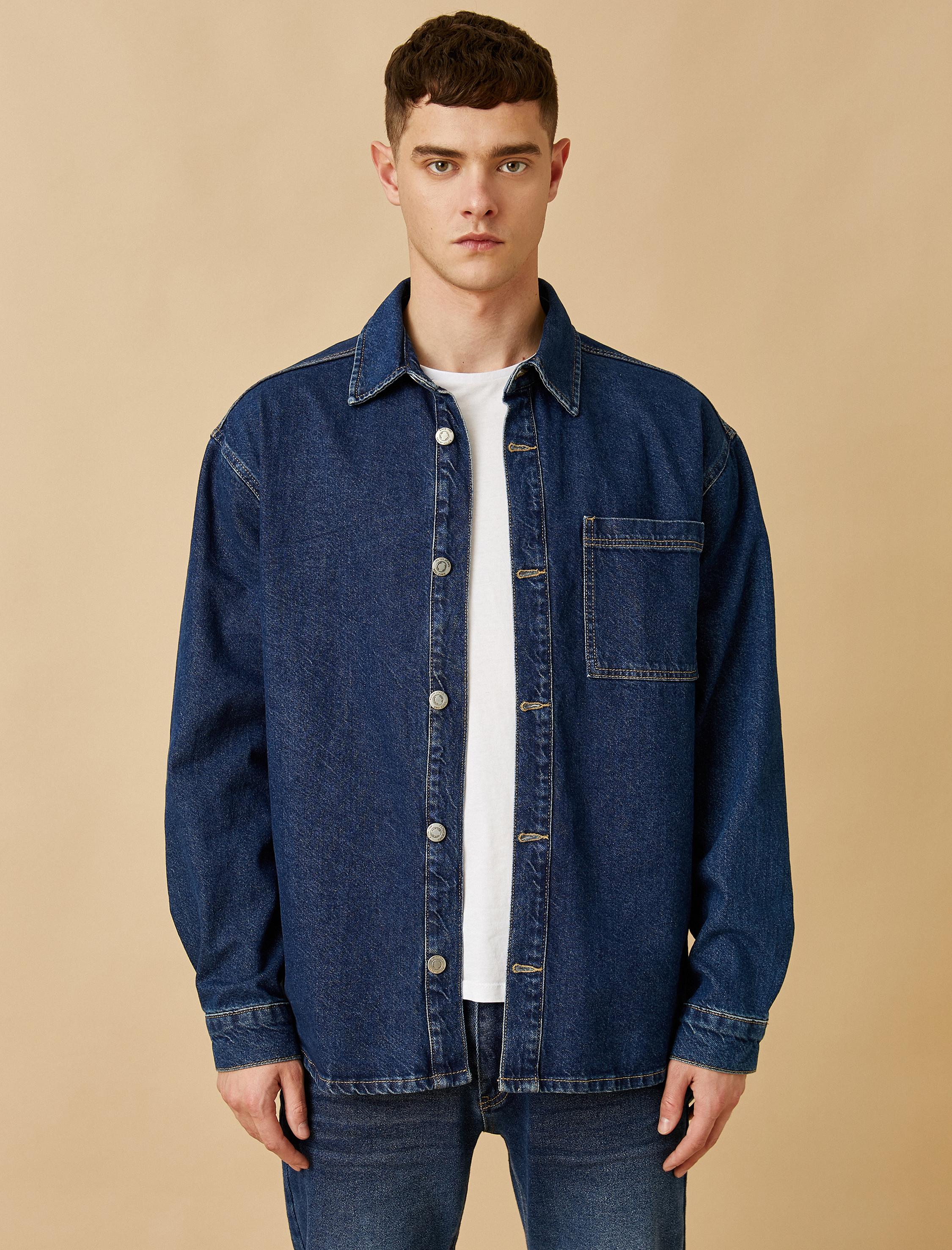   Kot Gömlek Düğmeli Cep Detaylı