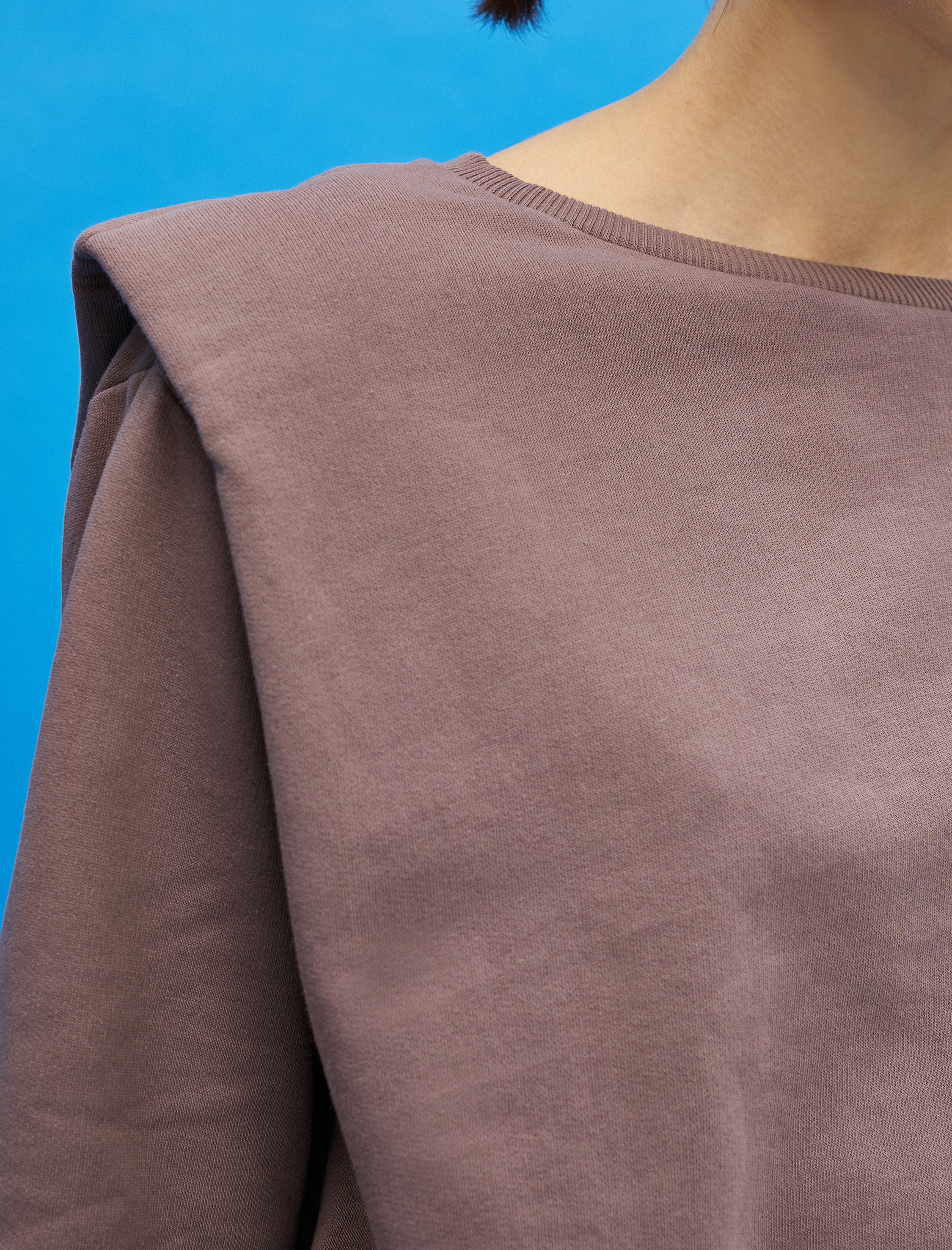   Vatkalı Bisiklet Yaka Sweatshirt