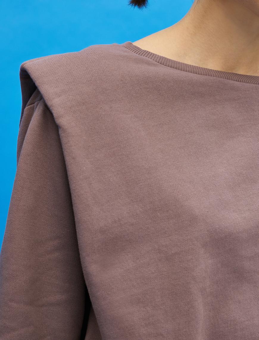   Vatkalı Bisiklet Yaka Sweatshirt