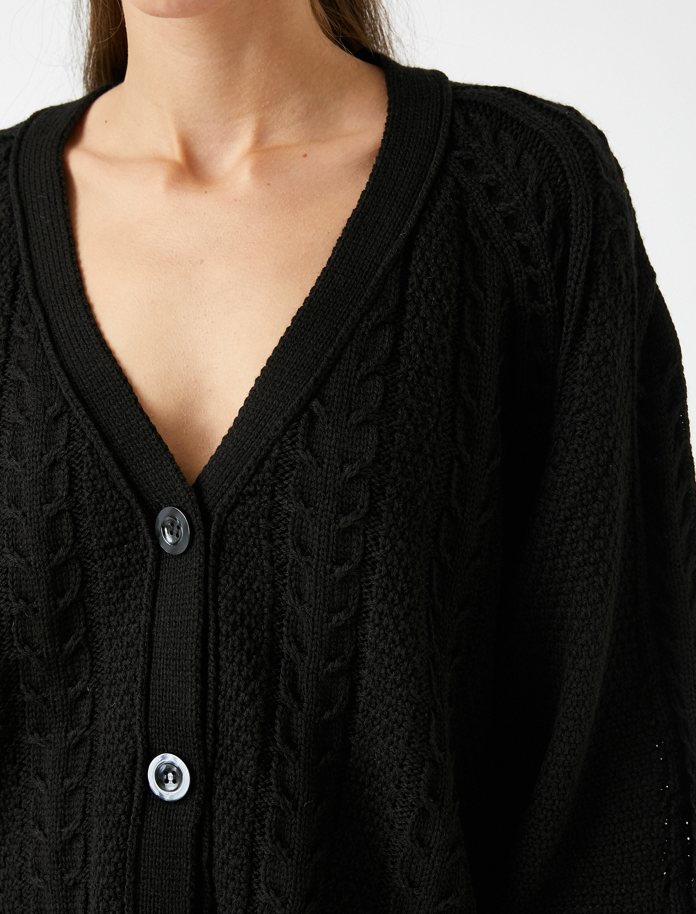   Düğmeli Triko Hırka