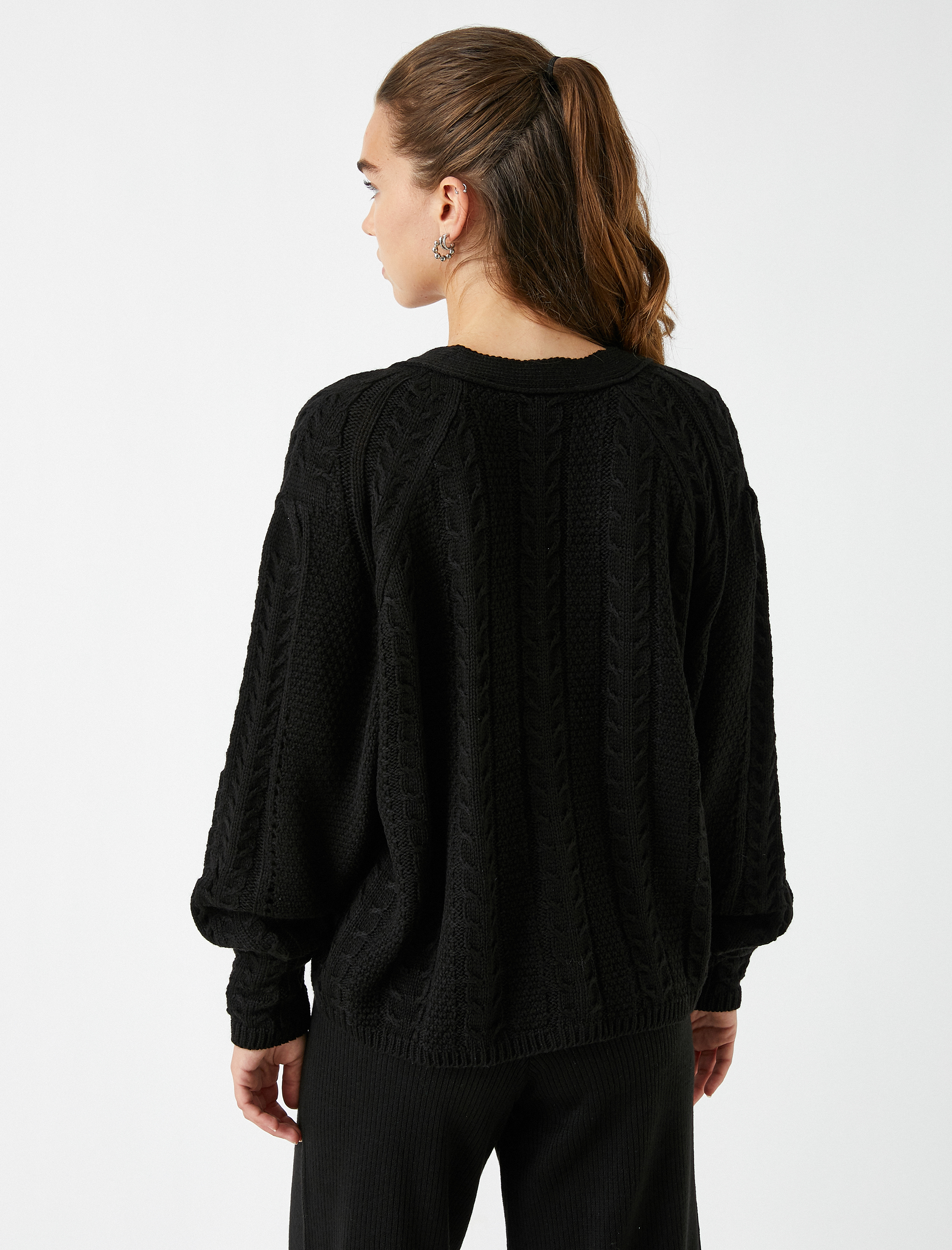   Düğmeli Triko Hırka