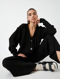 Düğmeli Triko Hırka