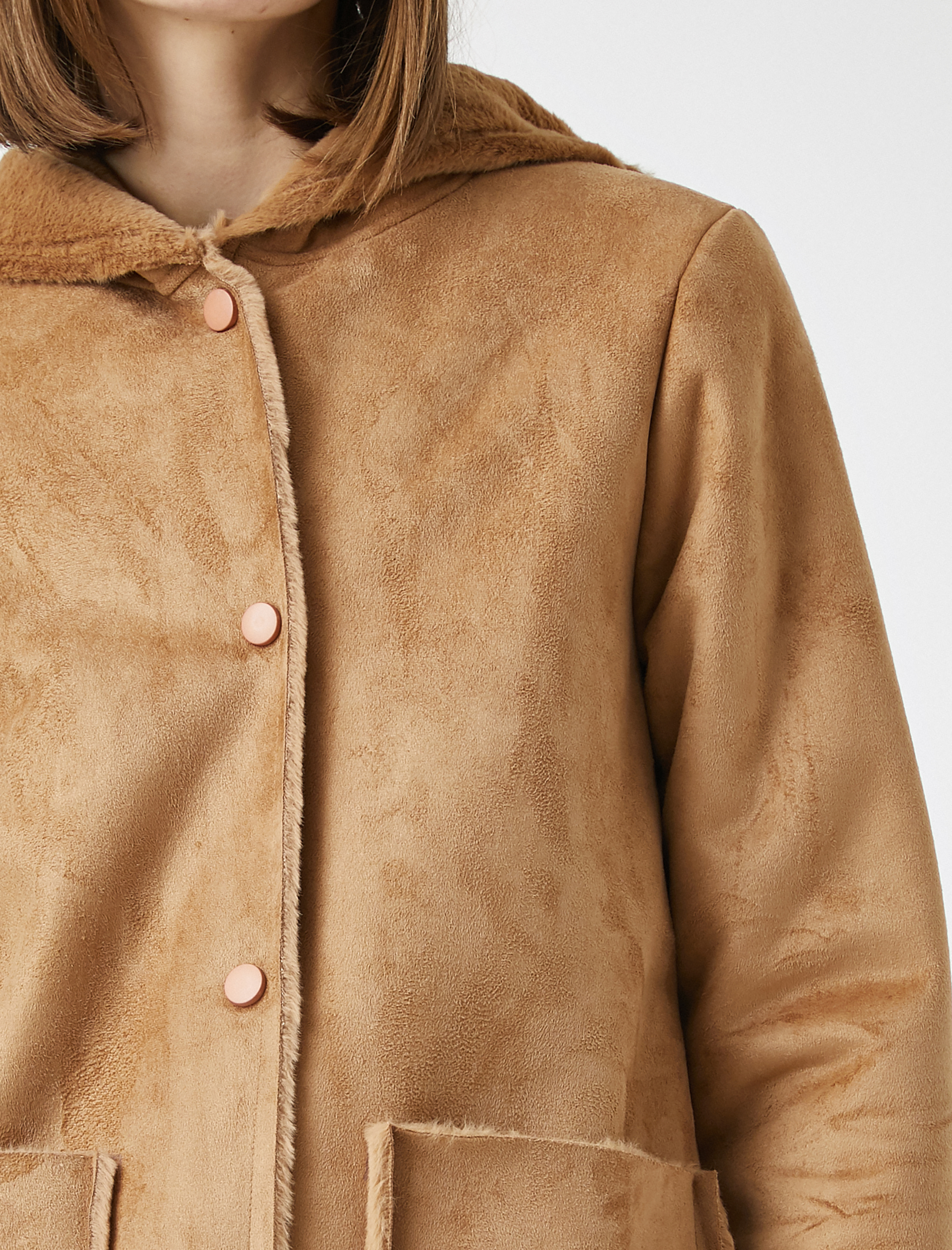   Kapüşonlu Oversize Kaban