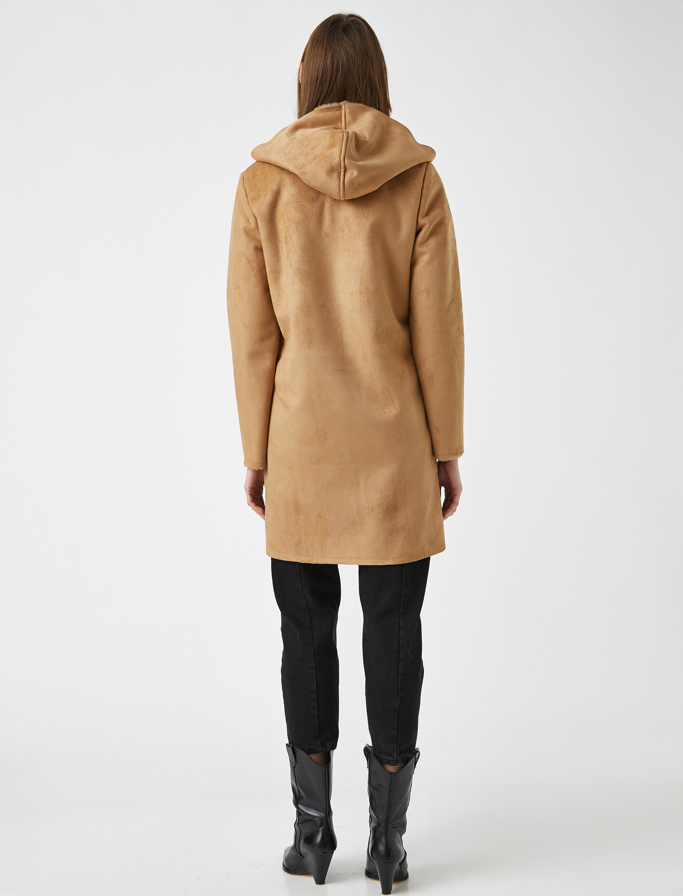   Kapüşonlu Oversize Kaban