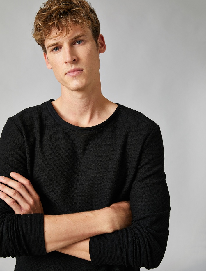  Bisiklet Yaka Kazak Dar Kesim